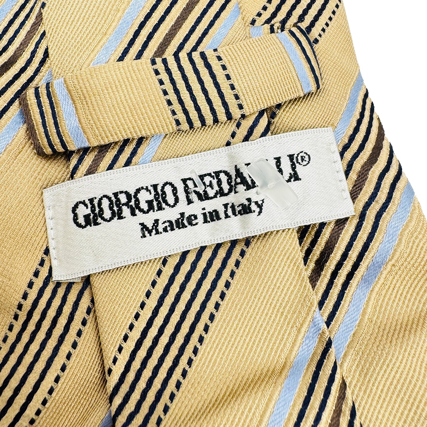Giorgio Redaelli Beige 'Diagonal Stripes' Tie (Size Regular)