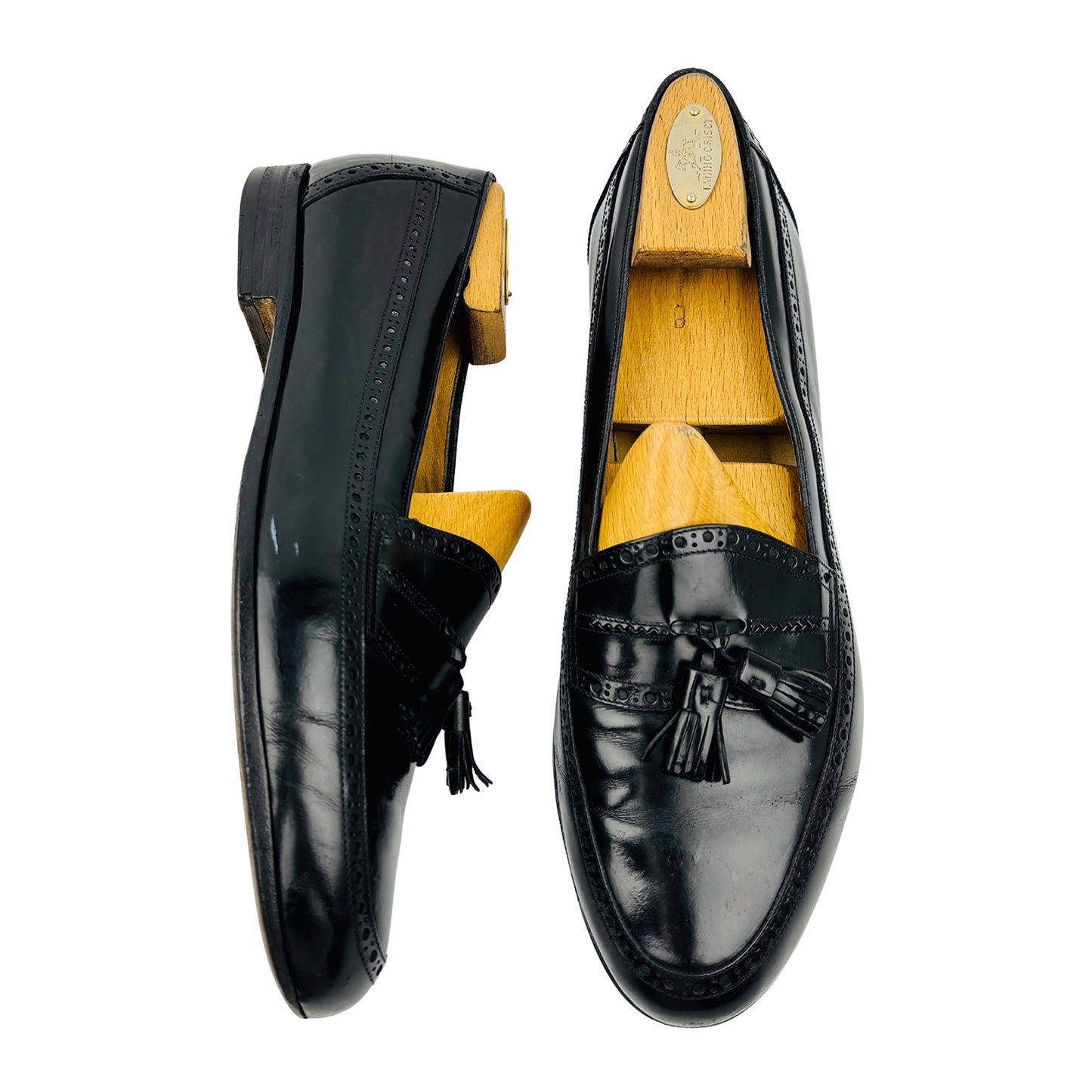 Bally Men's Black Leather Tassel Loafers (Size 43)
