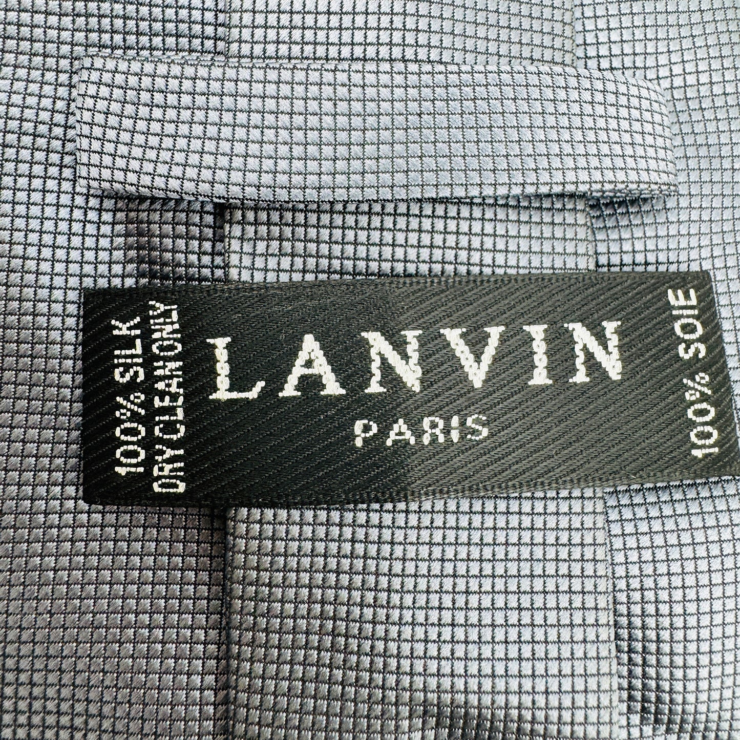 Lanvin Silver 'Woven Pattern' Tie (Size Regular)