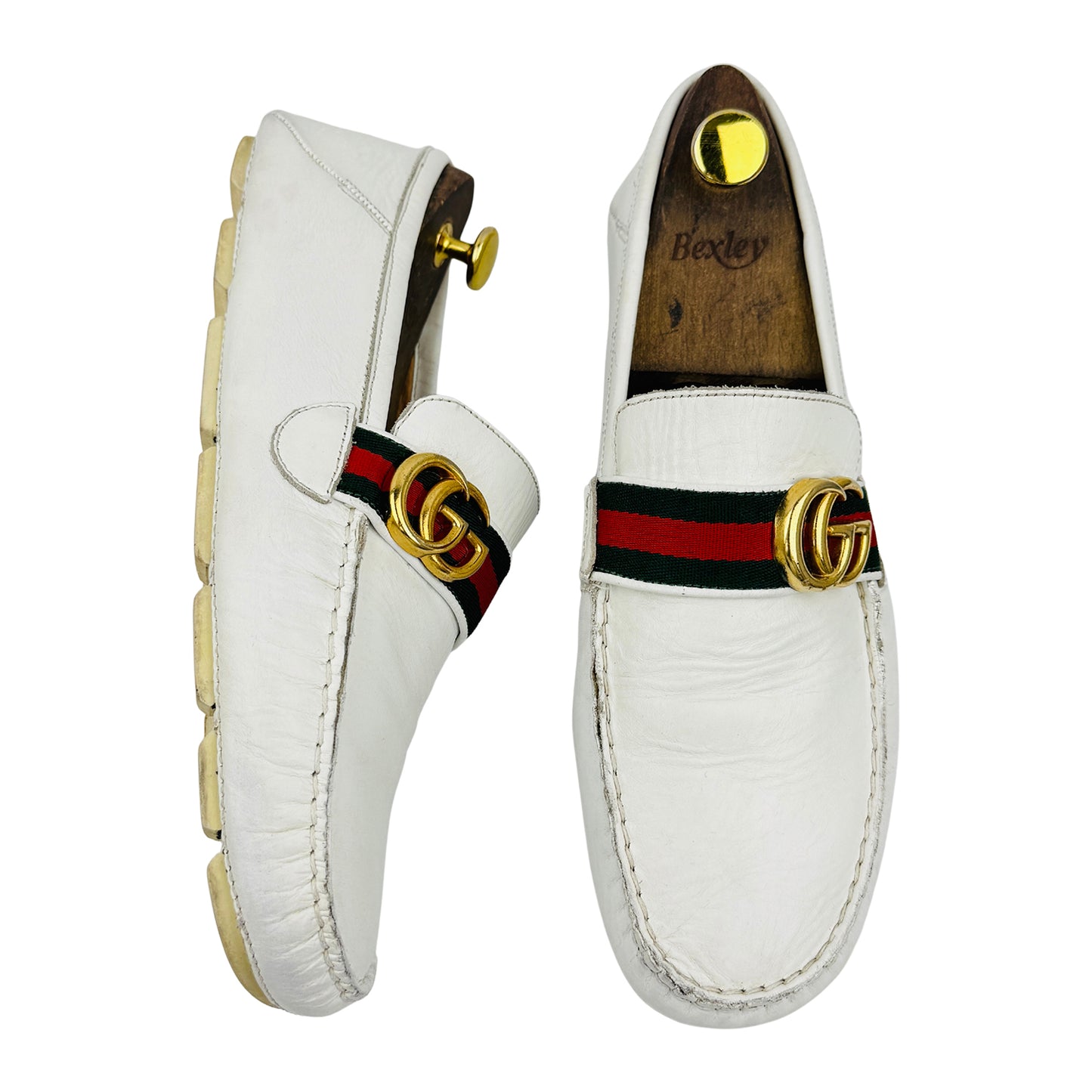 Gucci Men's Interlocking G White Leather Loafers (Size 42.5)