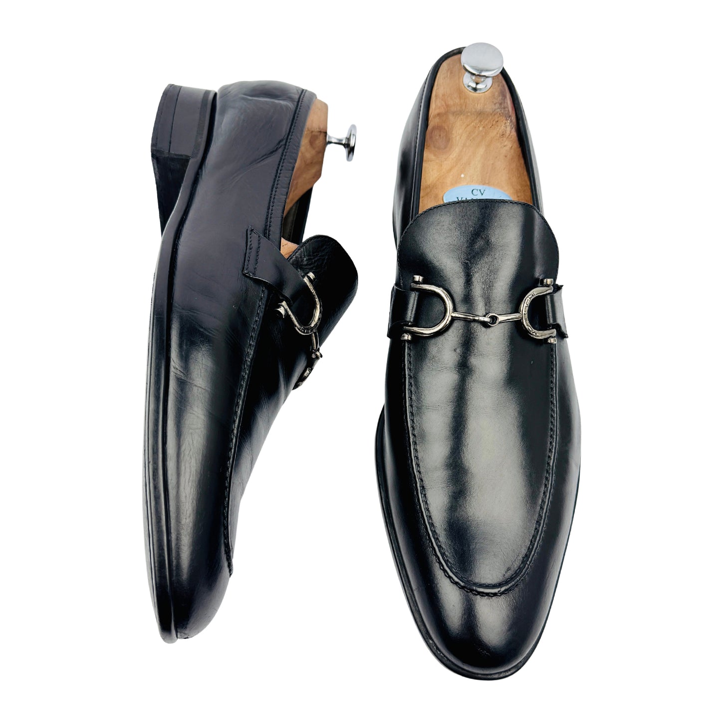 Moreschi Men's Black Leather Loafers (Size 44/44.5)