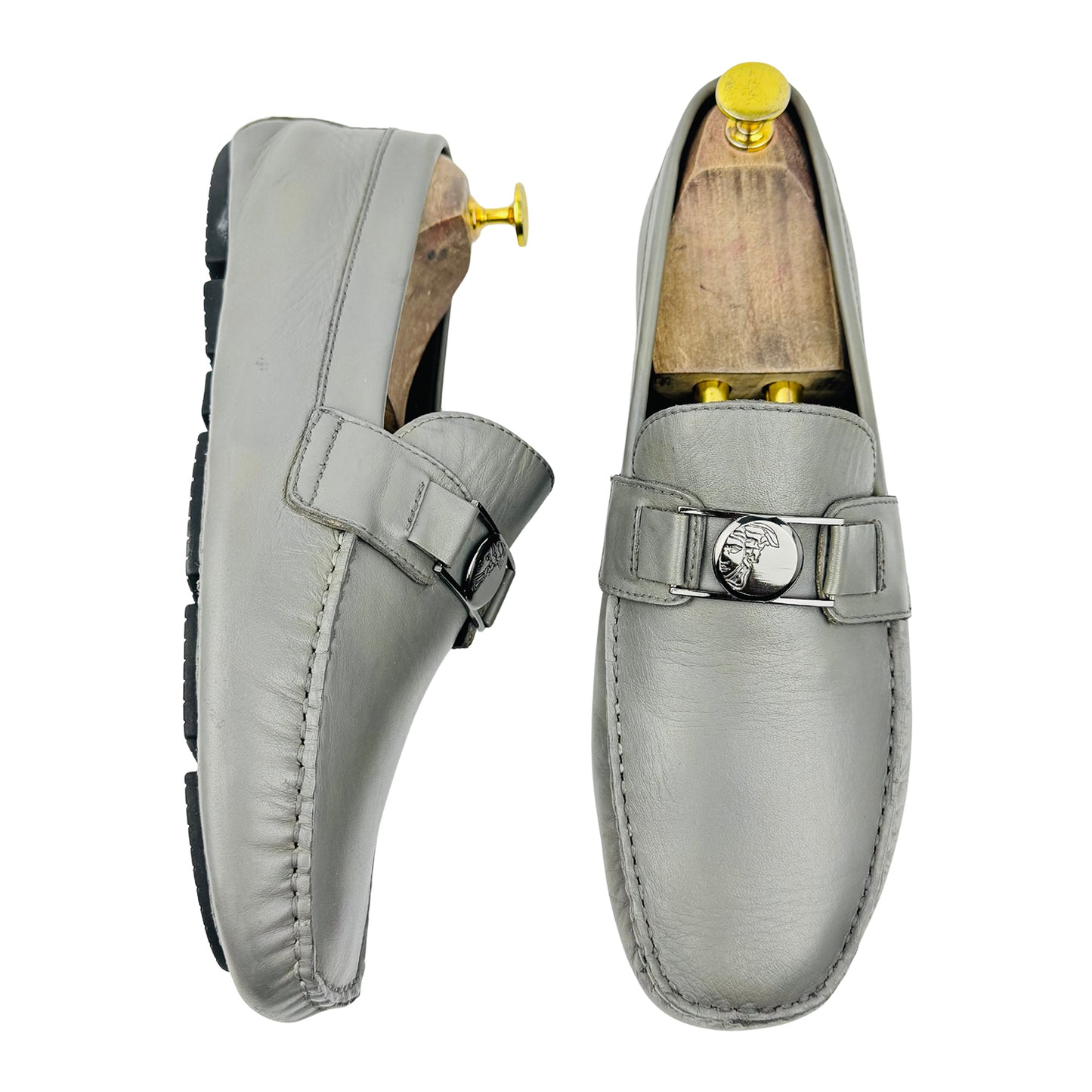 Versace Medusa Grey Loafers (Size 42/42.5)