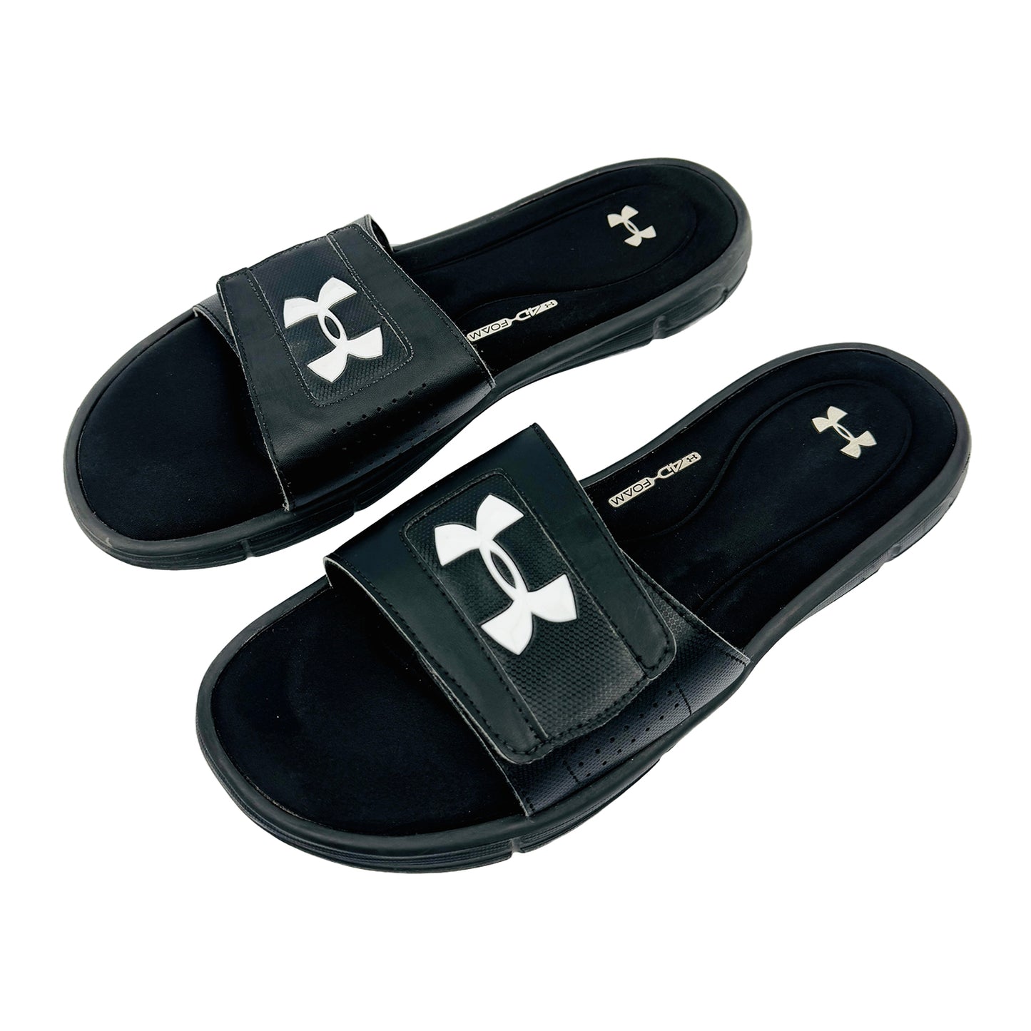 Left Side image of Under Armour Men's Ignite 5 Black Slides (Size 46) - 1287318-001