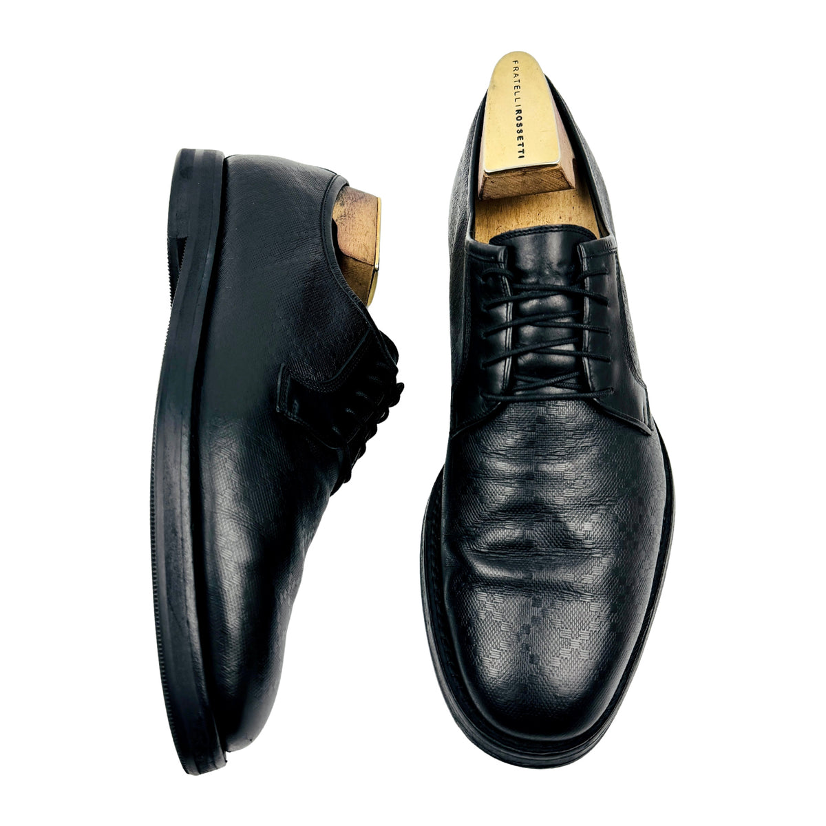 Gucci Diamante Black Leather Derby Shoes (Size 43.5)