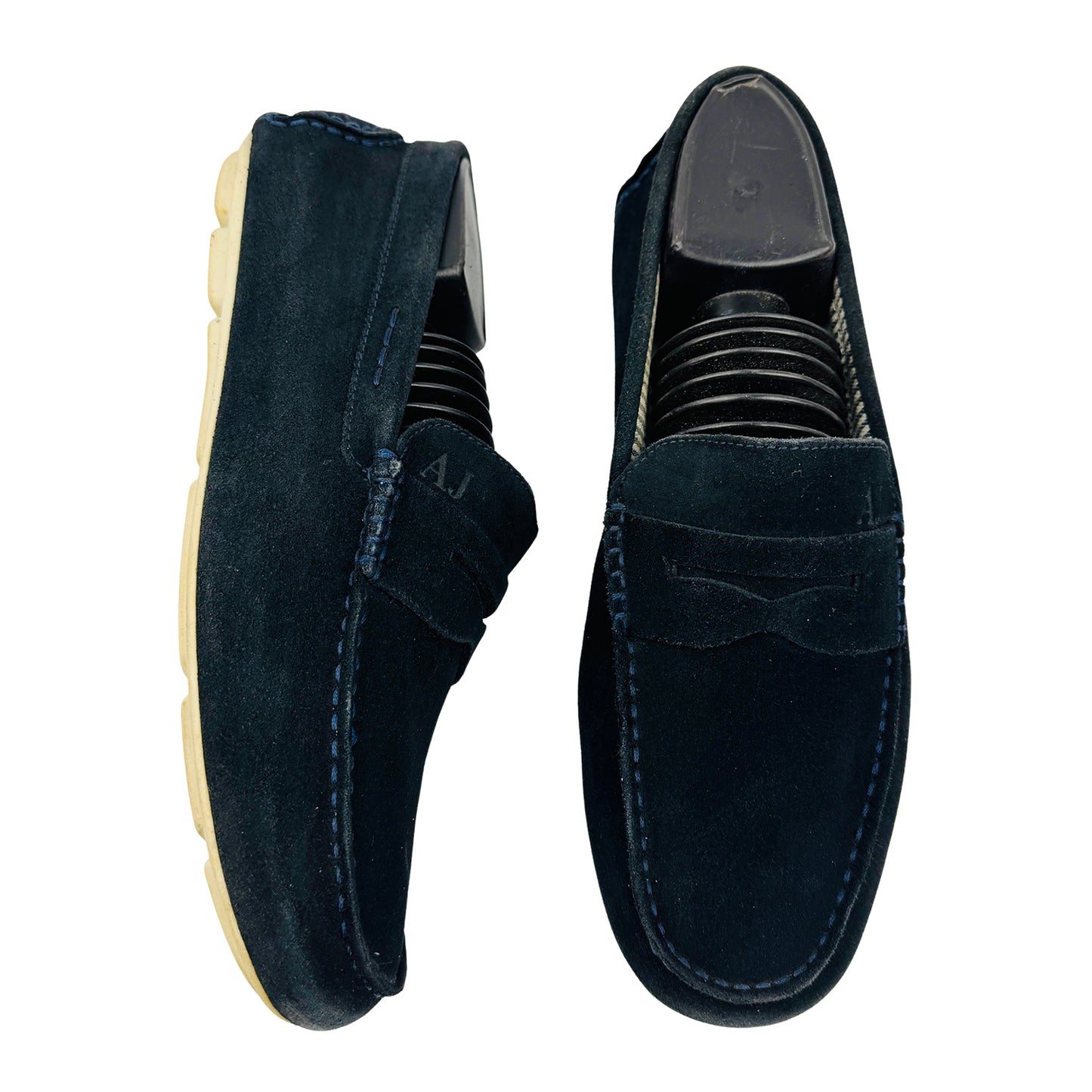 Armani Jeans Men's Navy Suede Loafers (Size 41)
