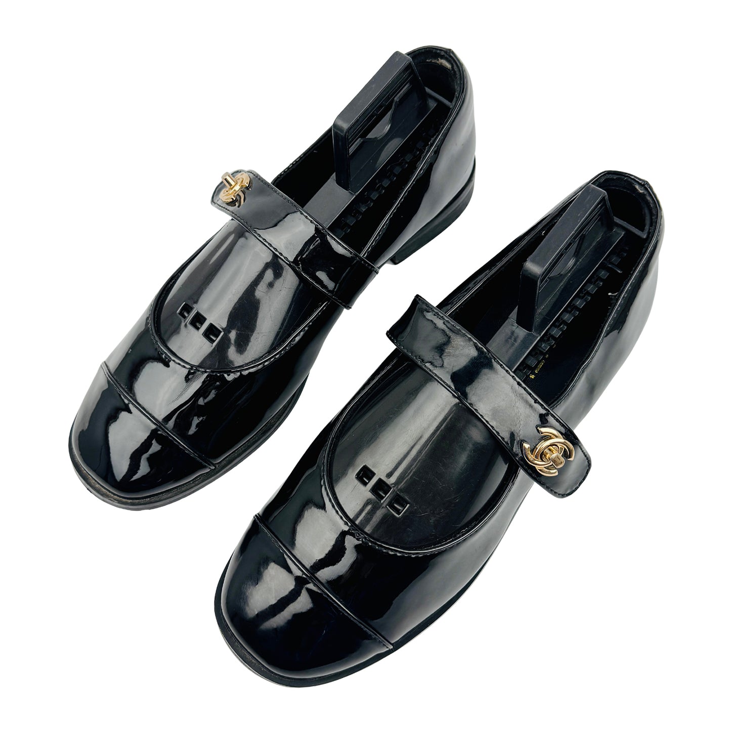 Chanel Mary Jane Black Ballet Flats (Size 35)