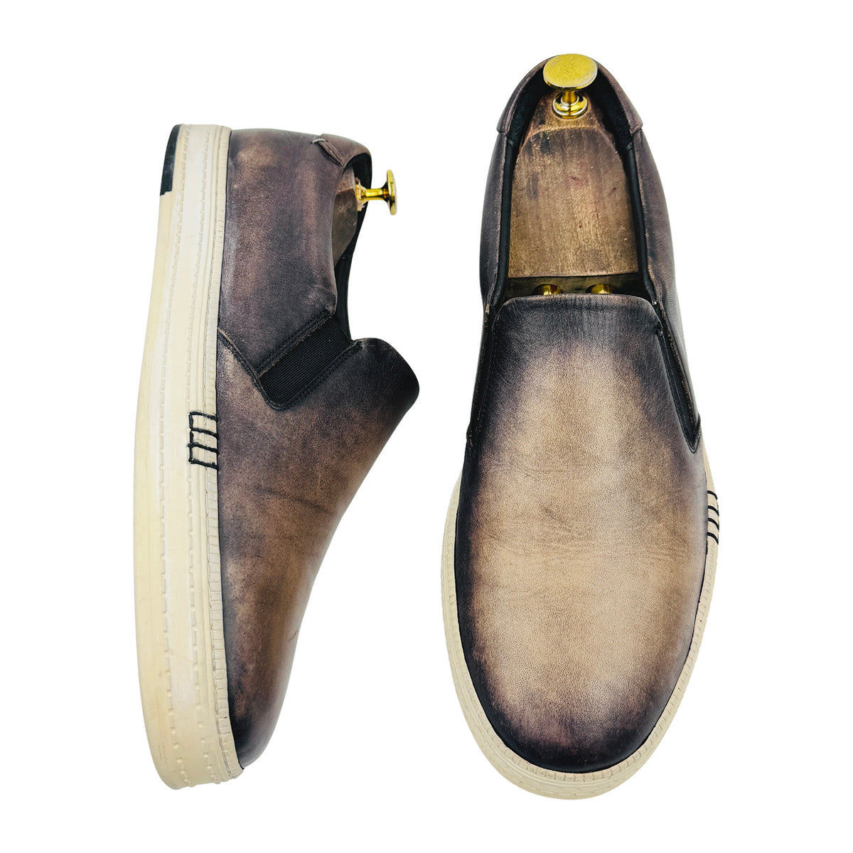 Berluti Men's Cacao Intenso Leather Shoes (Size 42.5)