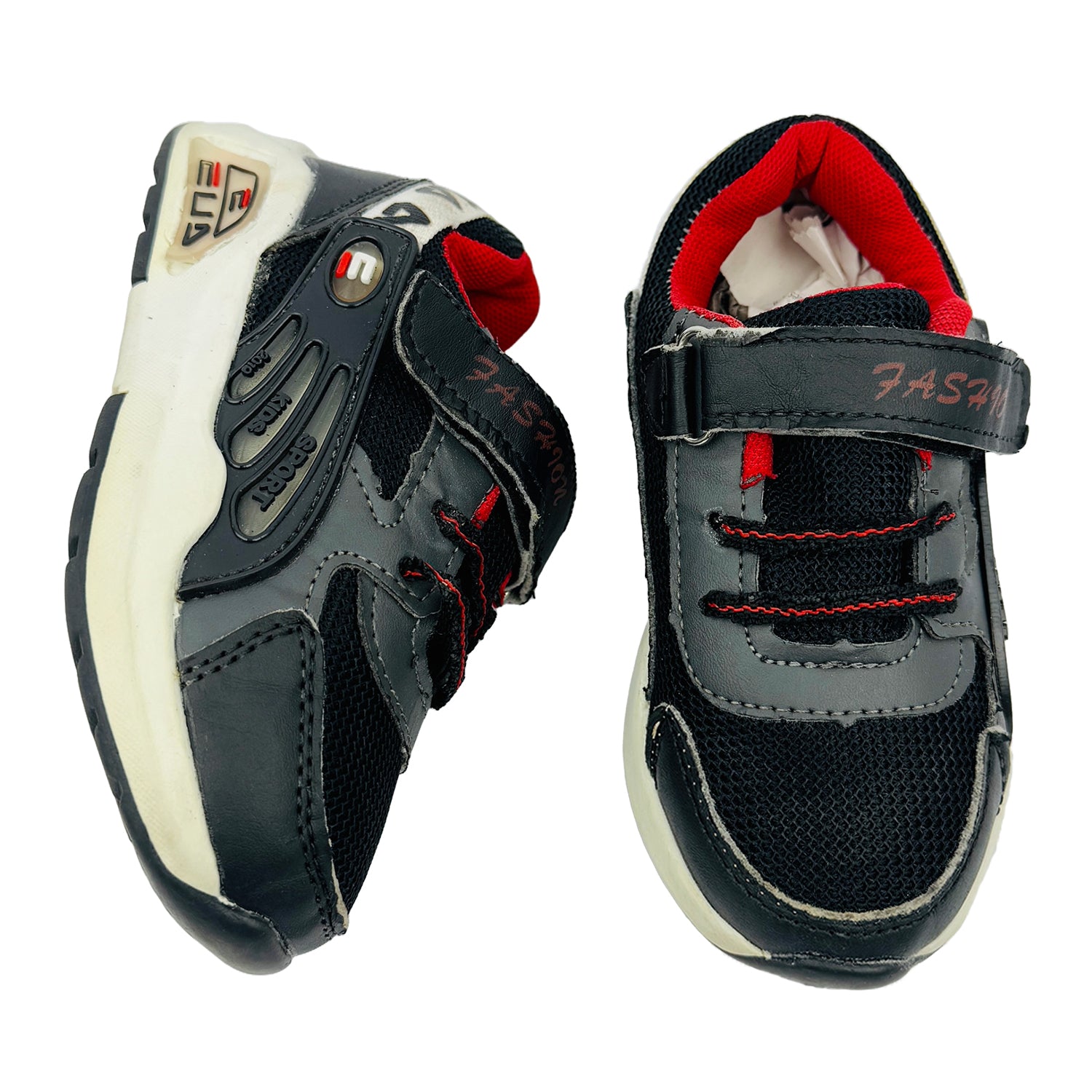 One Front One Cross image of Fila Kid's Black Fashion Shoes (Size 27)