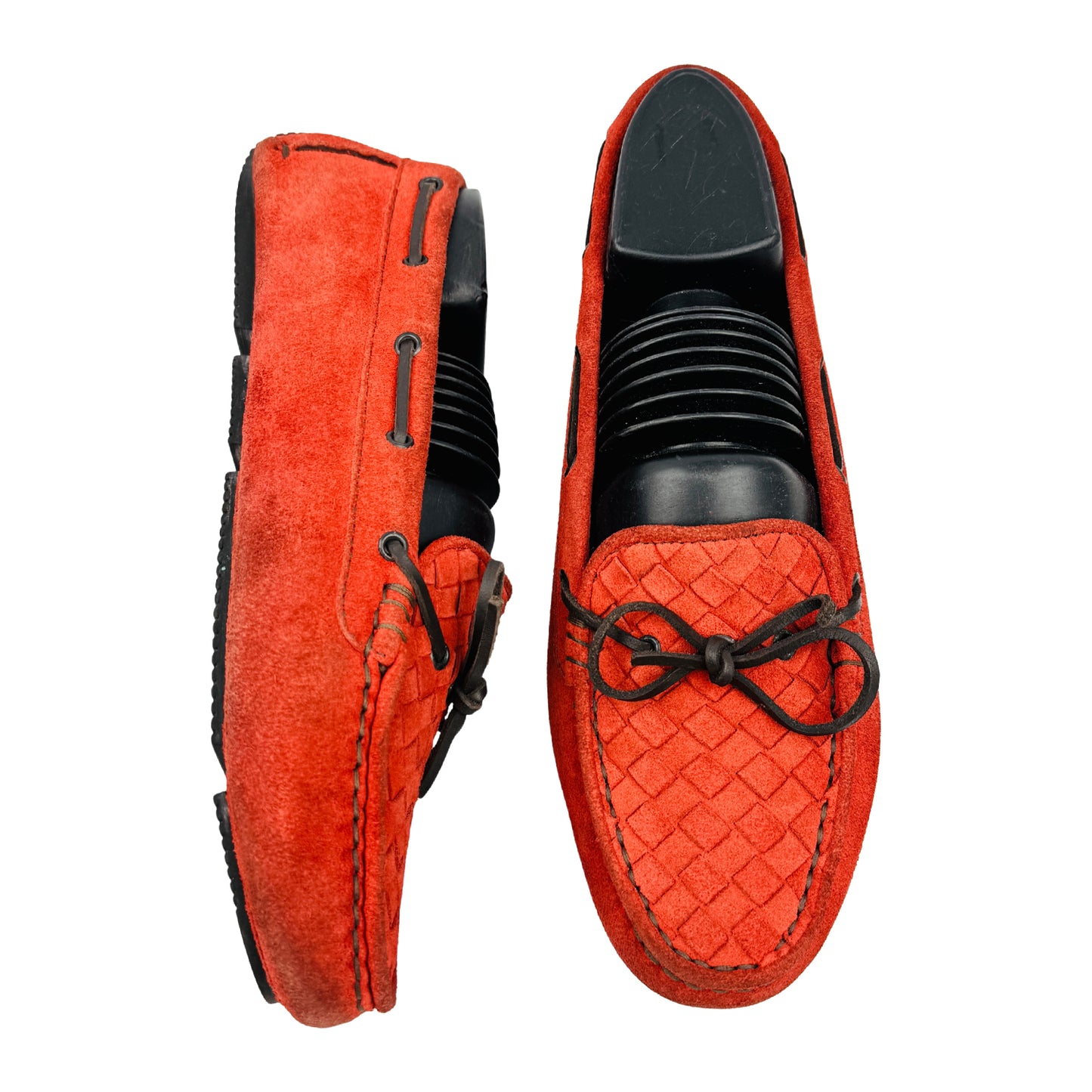 Bottega Veneta Red Intrecciato Loafers (Size 38.5) - 283058