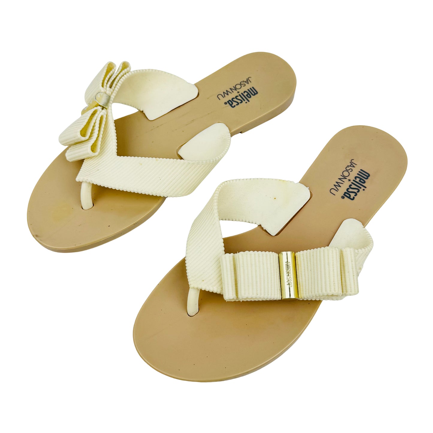 Melissa X Jason Wu Off-White Flip Flops (Size 36)