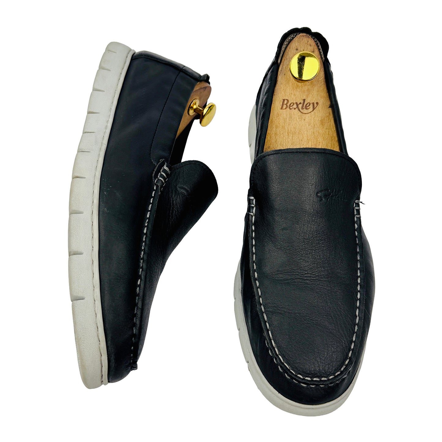 Satchi Men's Black Leather Slipon Shoes (Size 42)