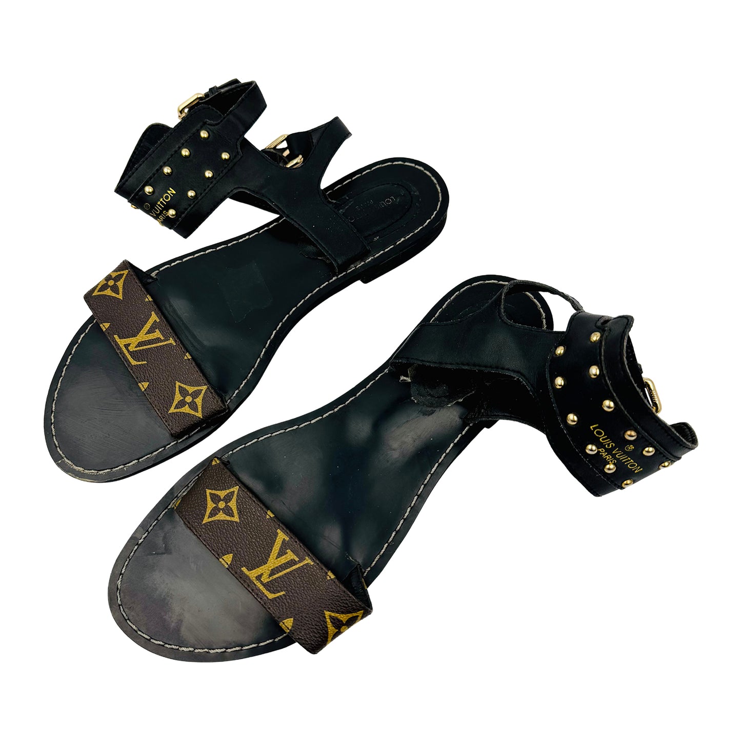 Louis Vuitton Nomad Black Leather Sandals (Size 39)