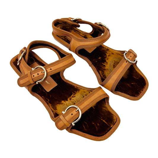 Salvatore Ferragamo Brown Leather Sandals (Size 38/38.5)