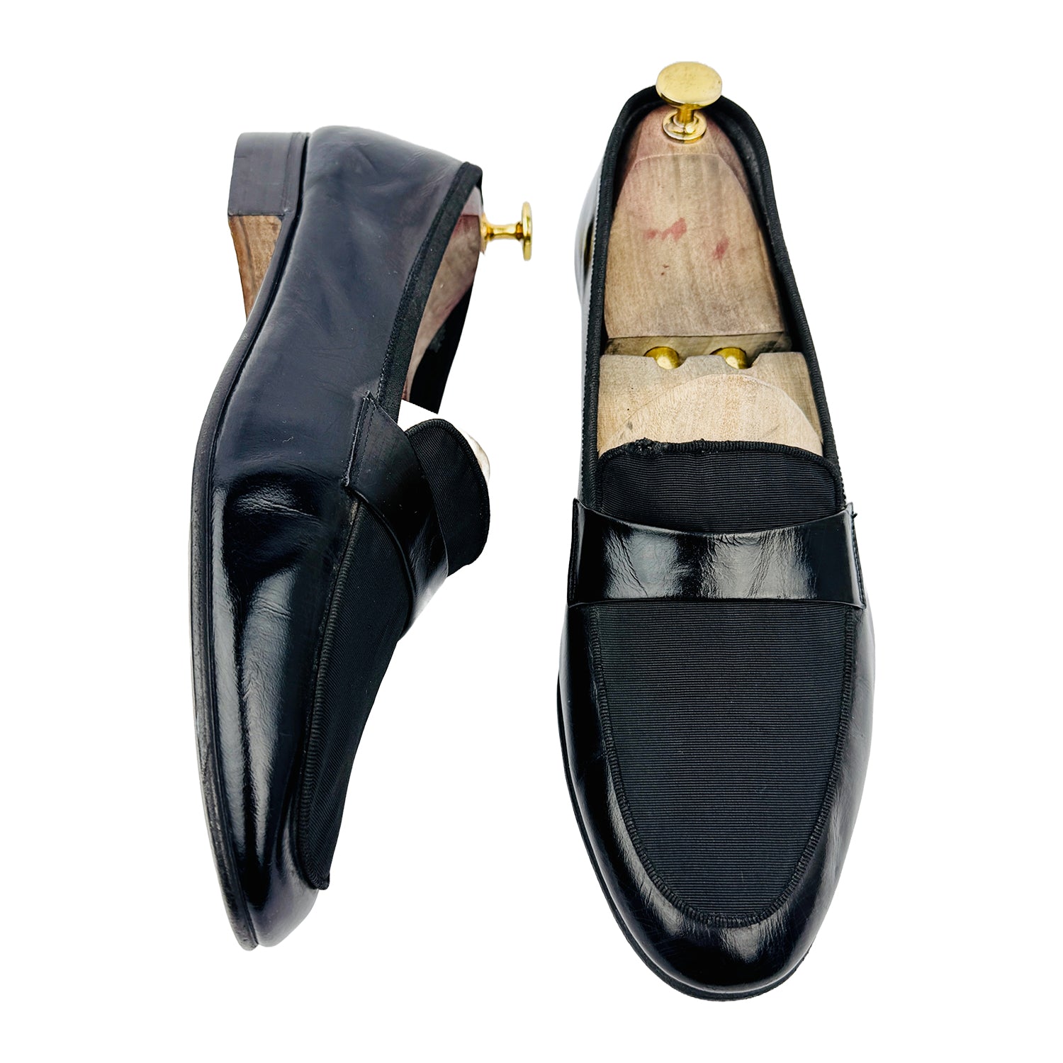 One Front One Cross image of Salvatore Ferragamo Tuxedo Penny Loafers (Size 43)