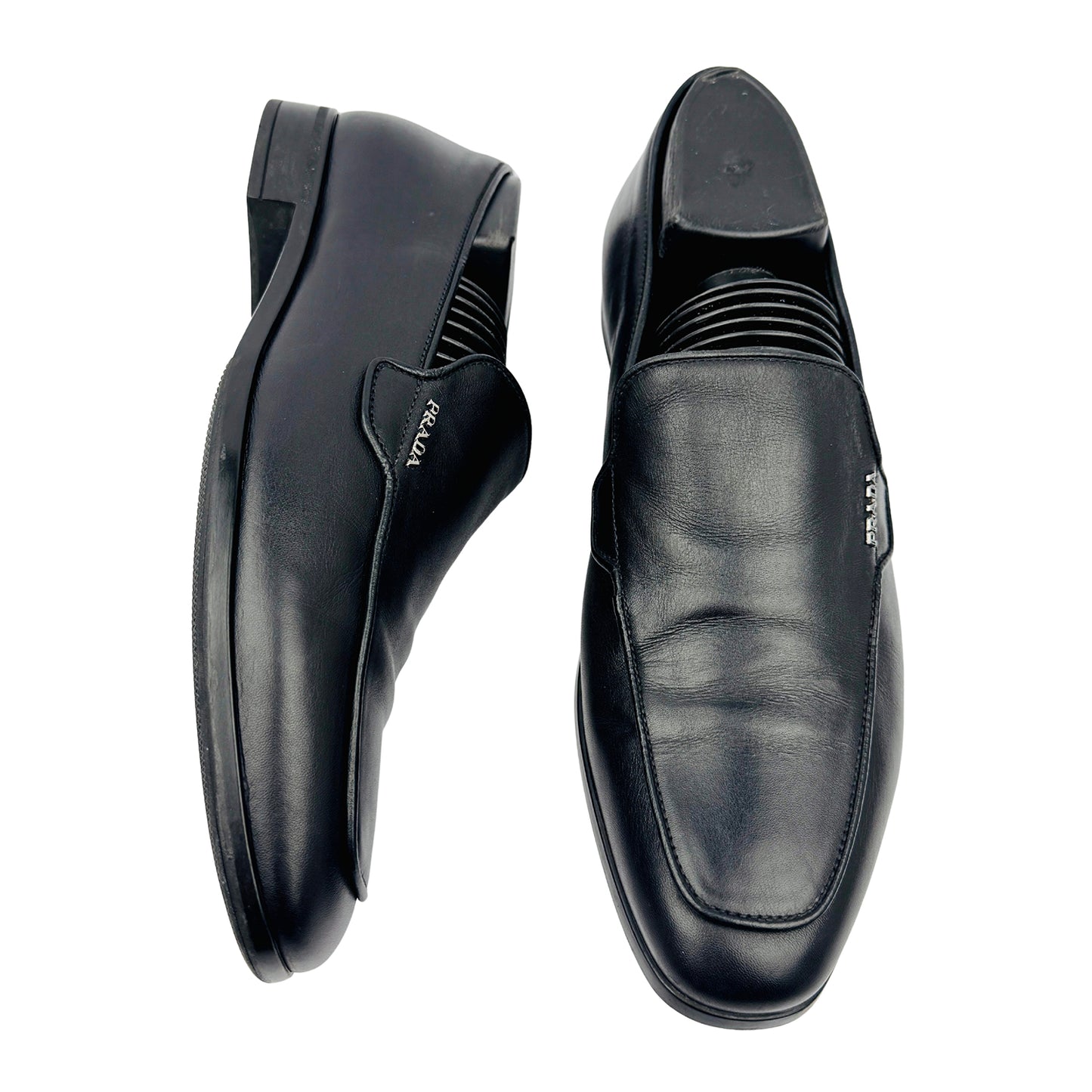 Prada Men's Black Leather Loafers (Size 39.5/40) - 2DC189