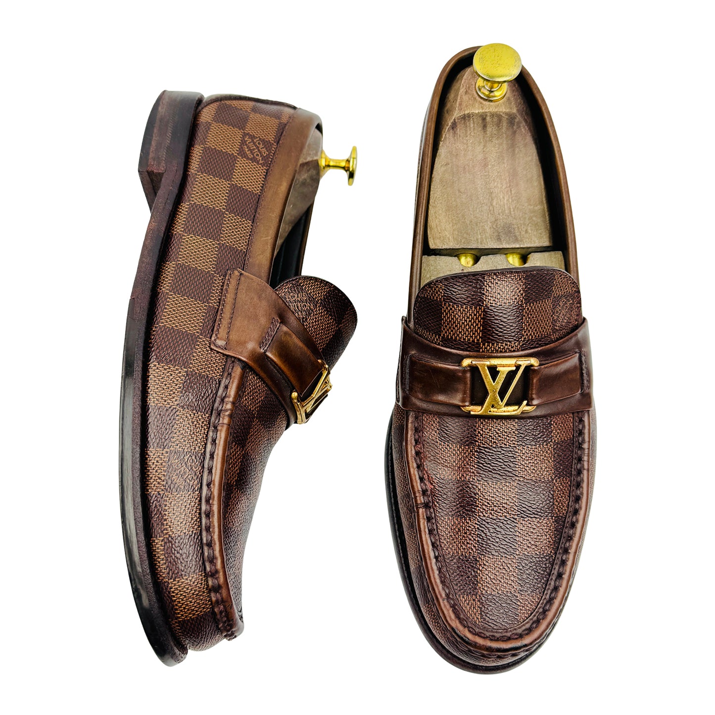 Louis Vuitton Major Brown Damier Loafers (Size 42.5)