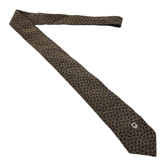 Christian Dior Tan 'Paisley Pattern' Tie (Size Slim Fit)