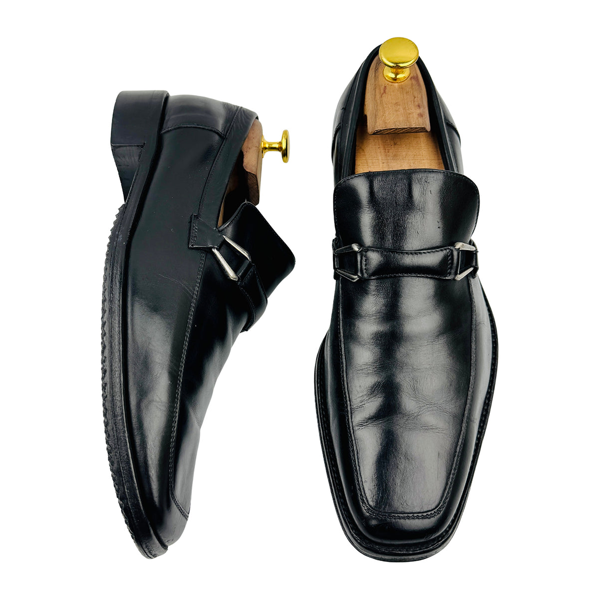 Ermenegildo Zegna Black Leather Bit Loafers (Size 42)