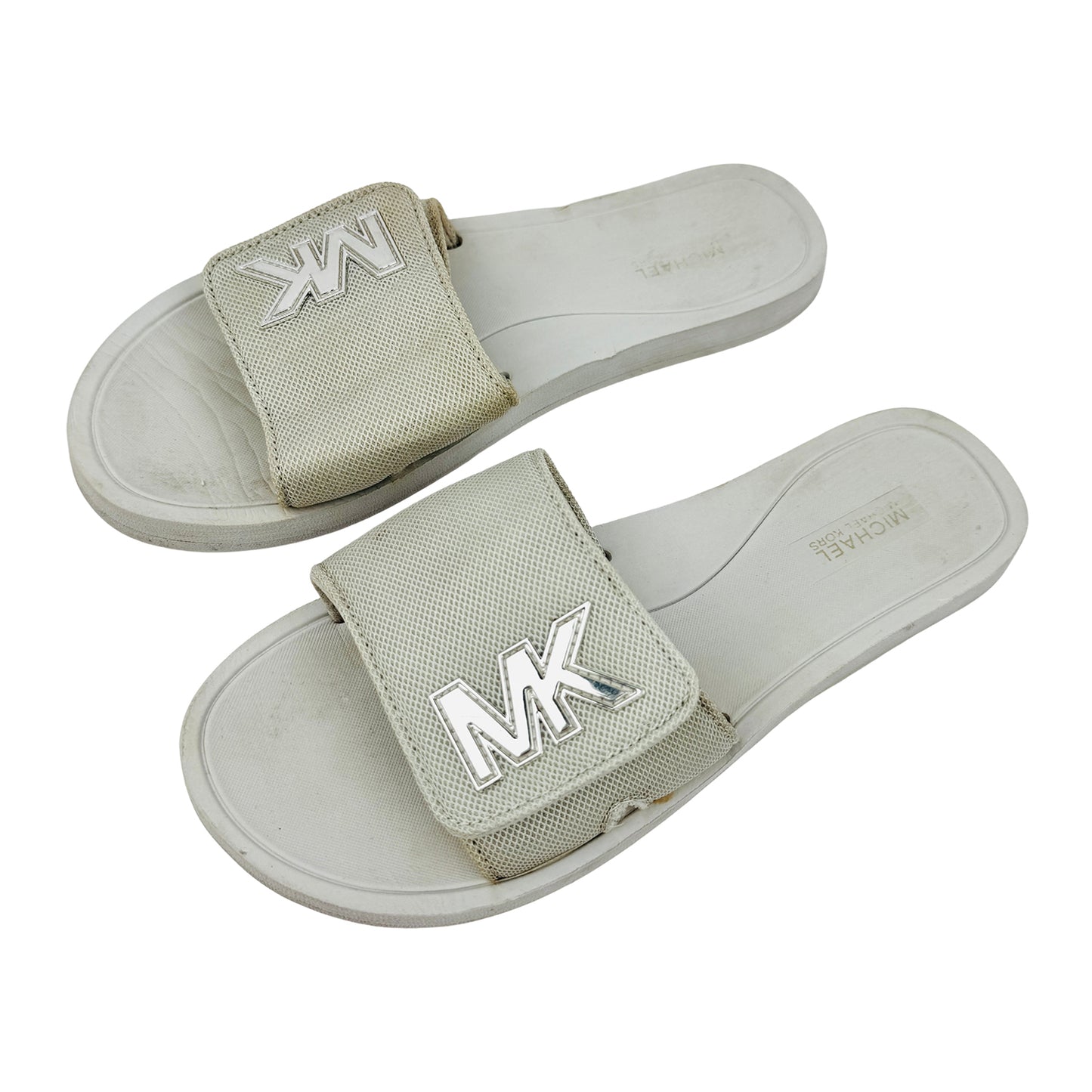Michael Kors MK Logo Off-White Slides (Size 38/38.5)
