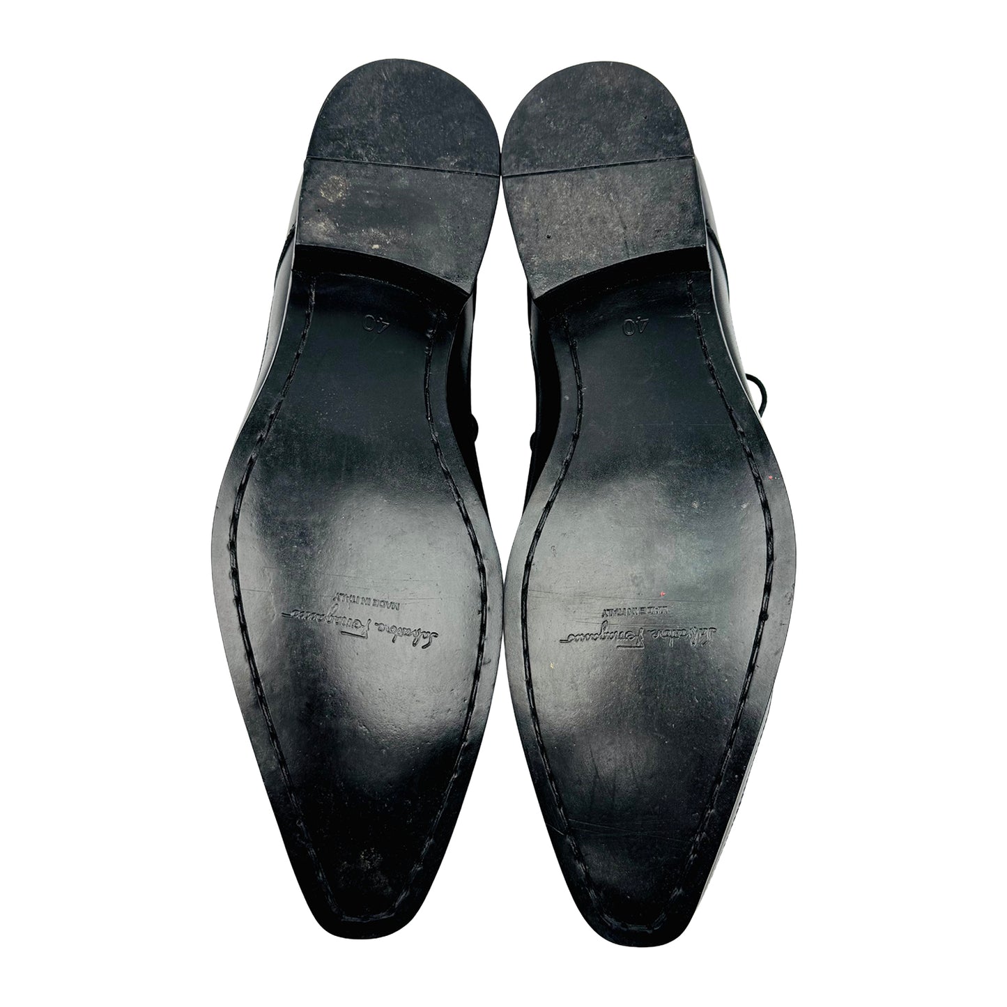 Salvatore Ferragamo Black Calf Leather Oxfords (Size 40/41)