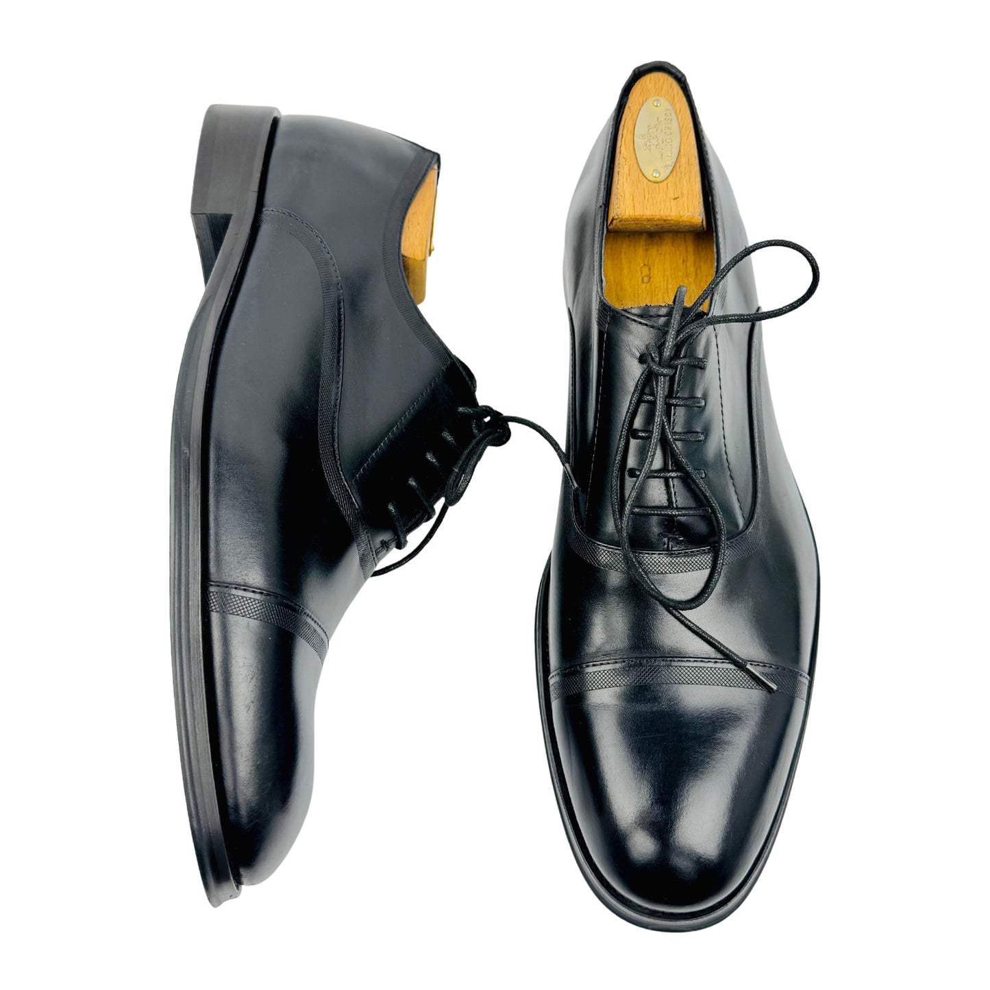 Duchini Men's Formal Black Leather Oxfords (Size 44)