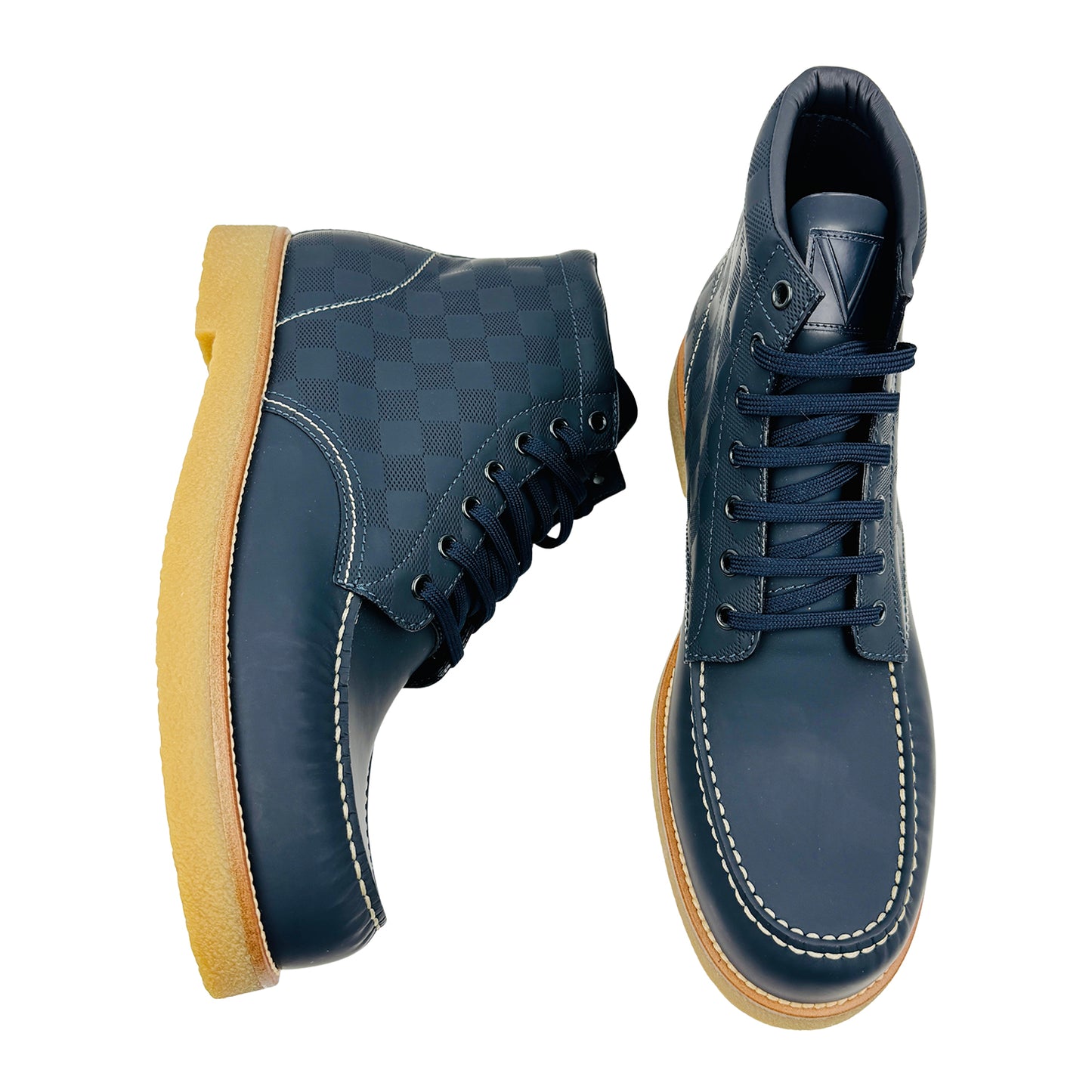 Louis Vuitton Sailor Damier Embossed Boots (Size 44) - FA0195