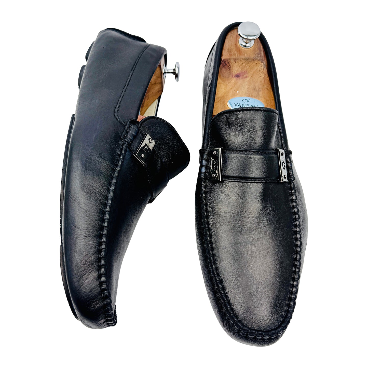 Dolce & Gabbana Men's Black Leather Loafers (Size 46/46.5)