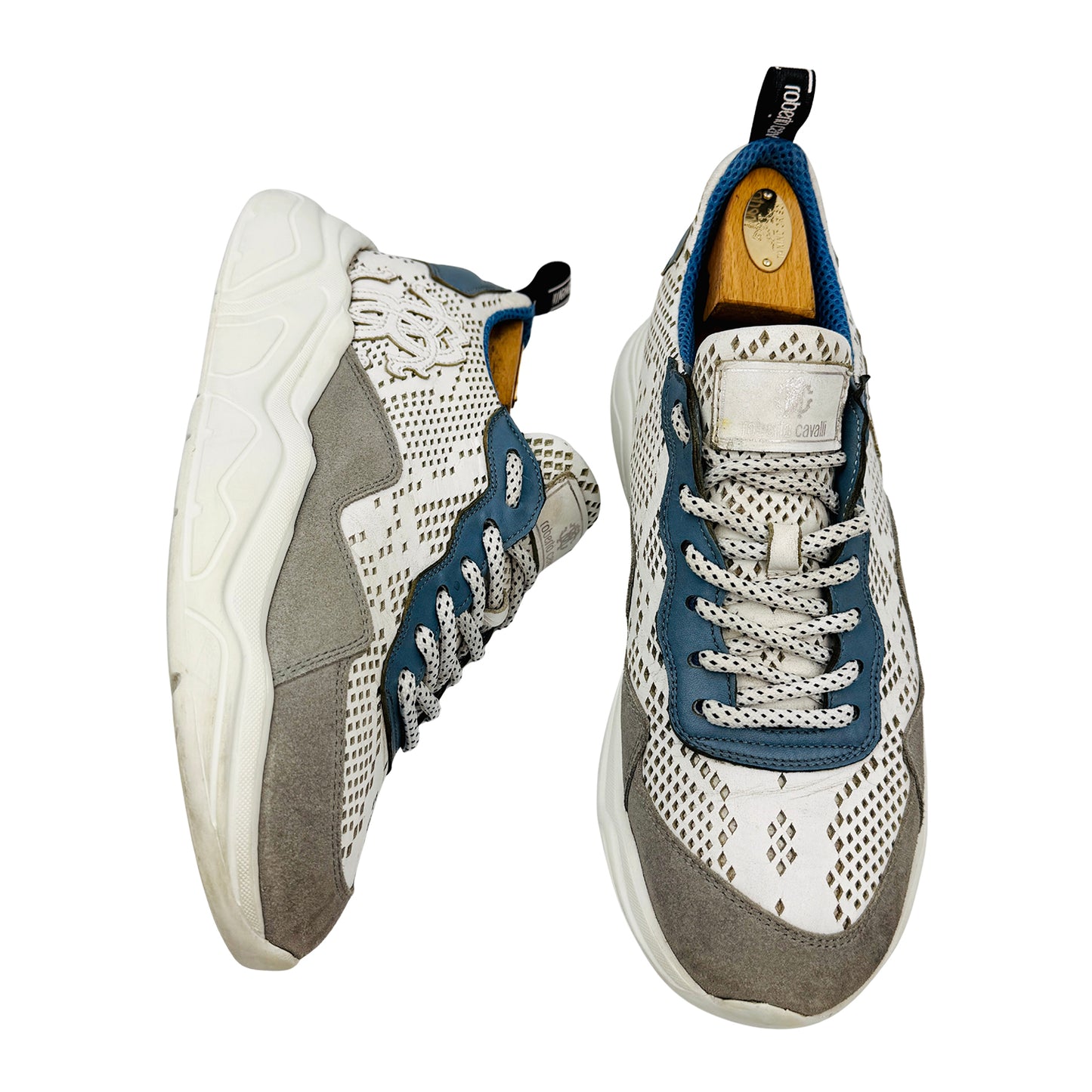 Roberto Cavalli Men's Casual Leather Suede Sneakers (Size 42)