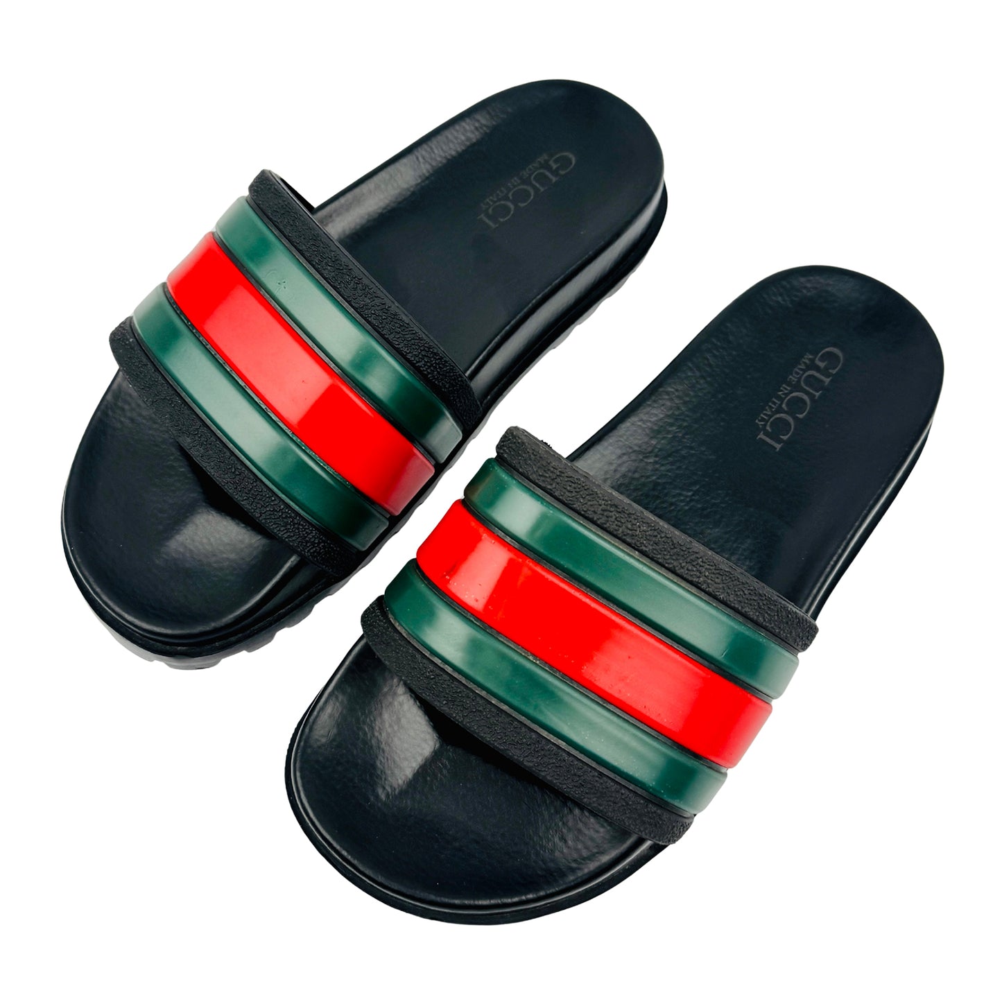 Gucci Men's Green Rubber Italian Slides (Size 40/41)