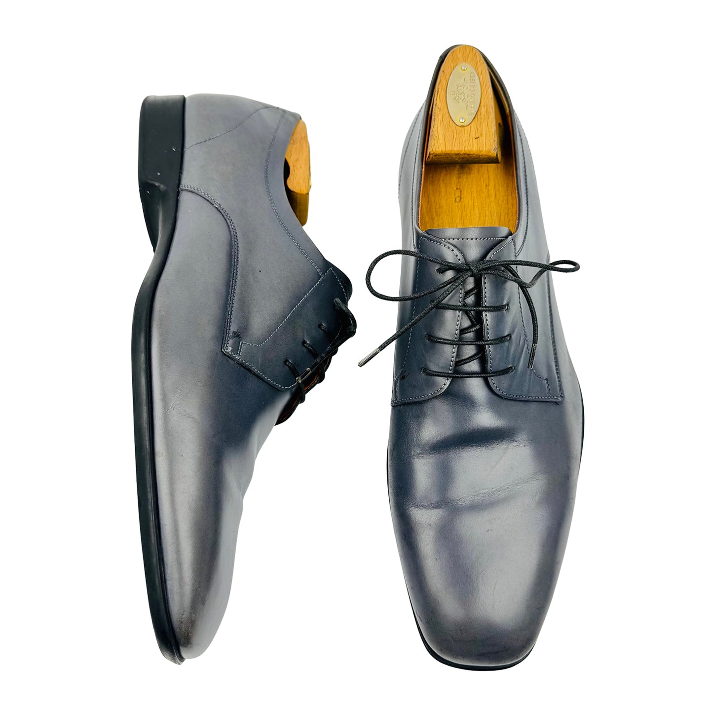 Salvatore Ferragamo Cantu 1 Grey Oxfords (Size 43.5)
