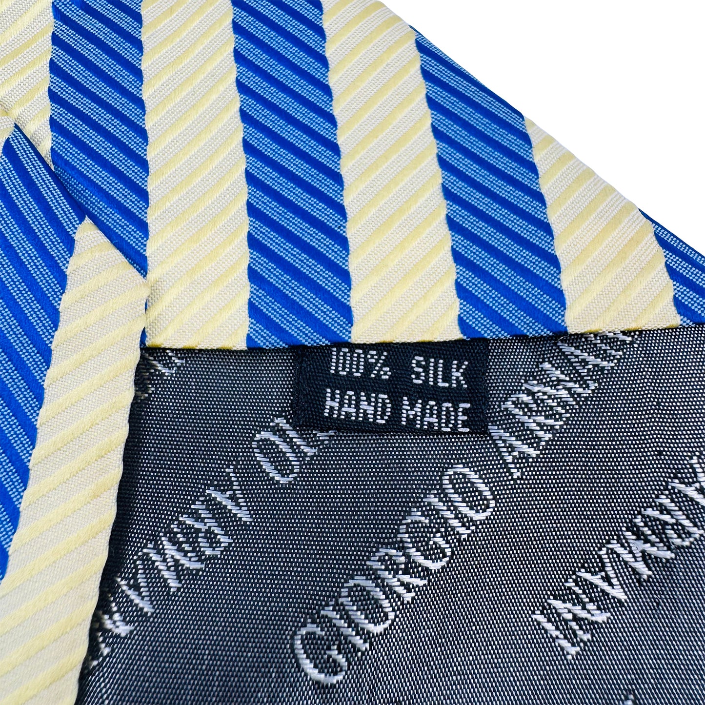 Giorgio Armani Blue Yellow 'Diagonal Stripes' Tie (Size Regular)