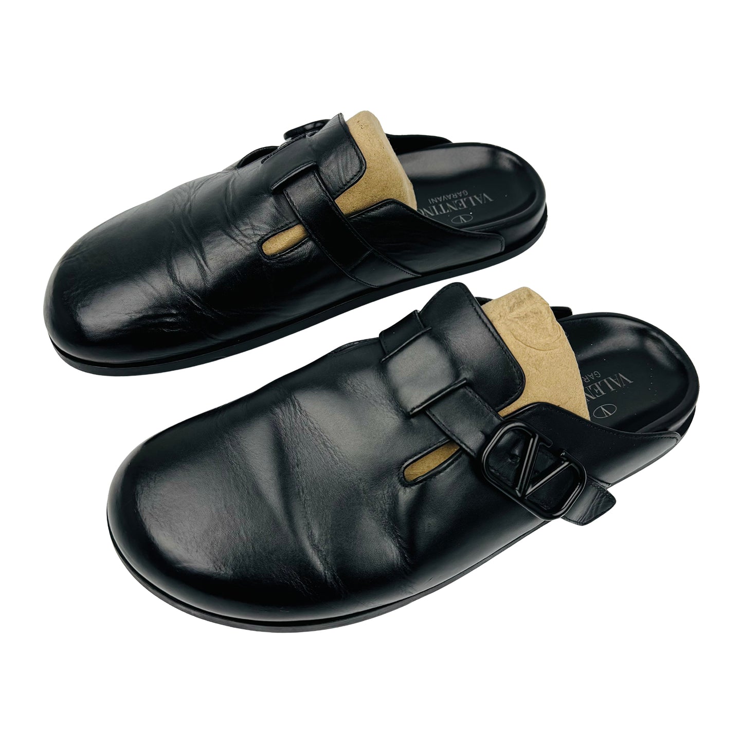 Valentino Garavani V Logo Leather Clogs (Size 42/42.5)