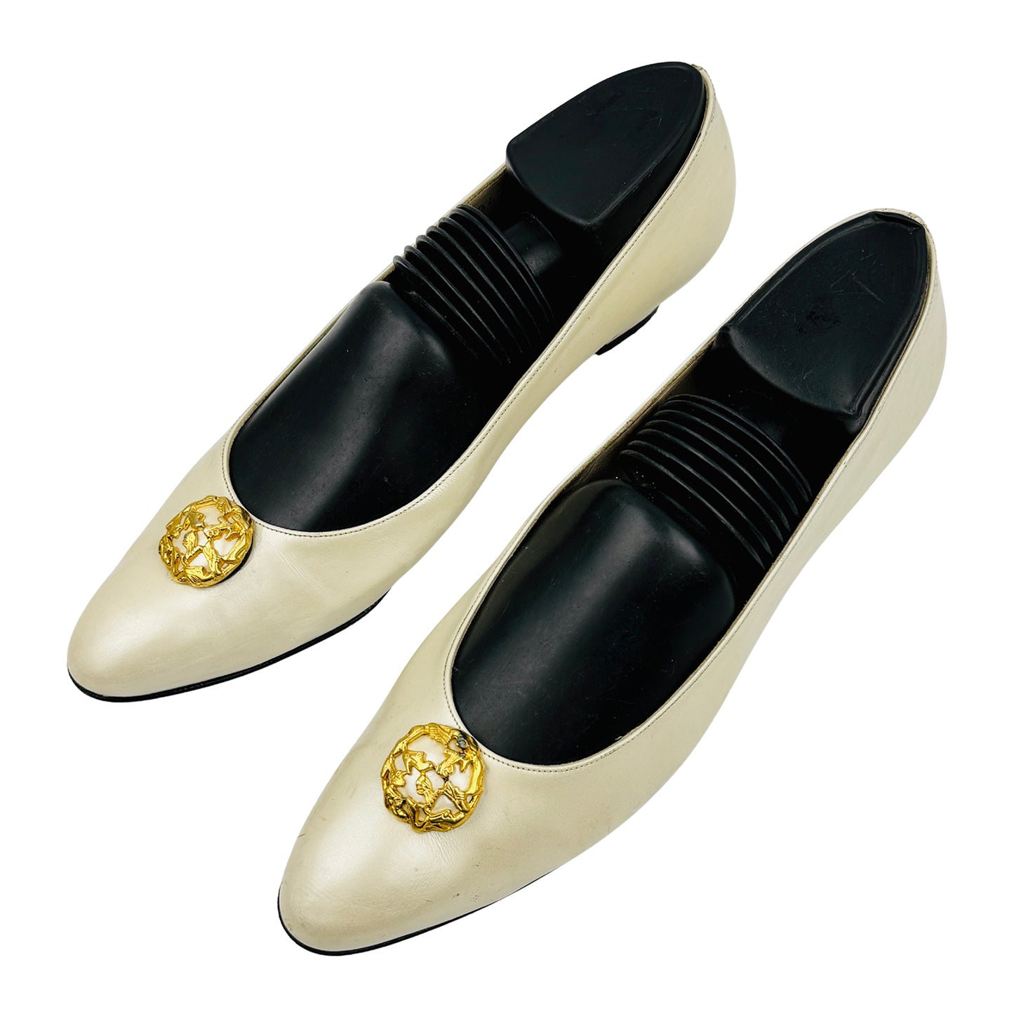 Salvatore Ferragamo Cream Leather Heels (Size 39/39.5)