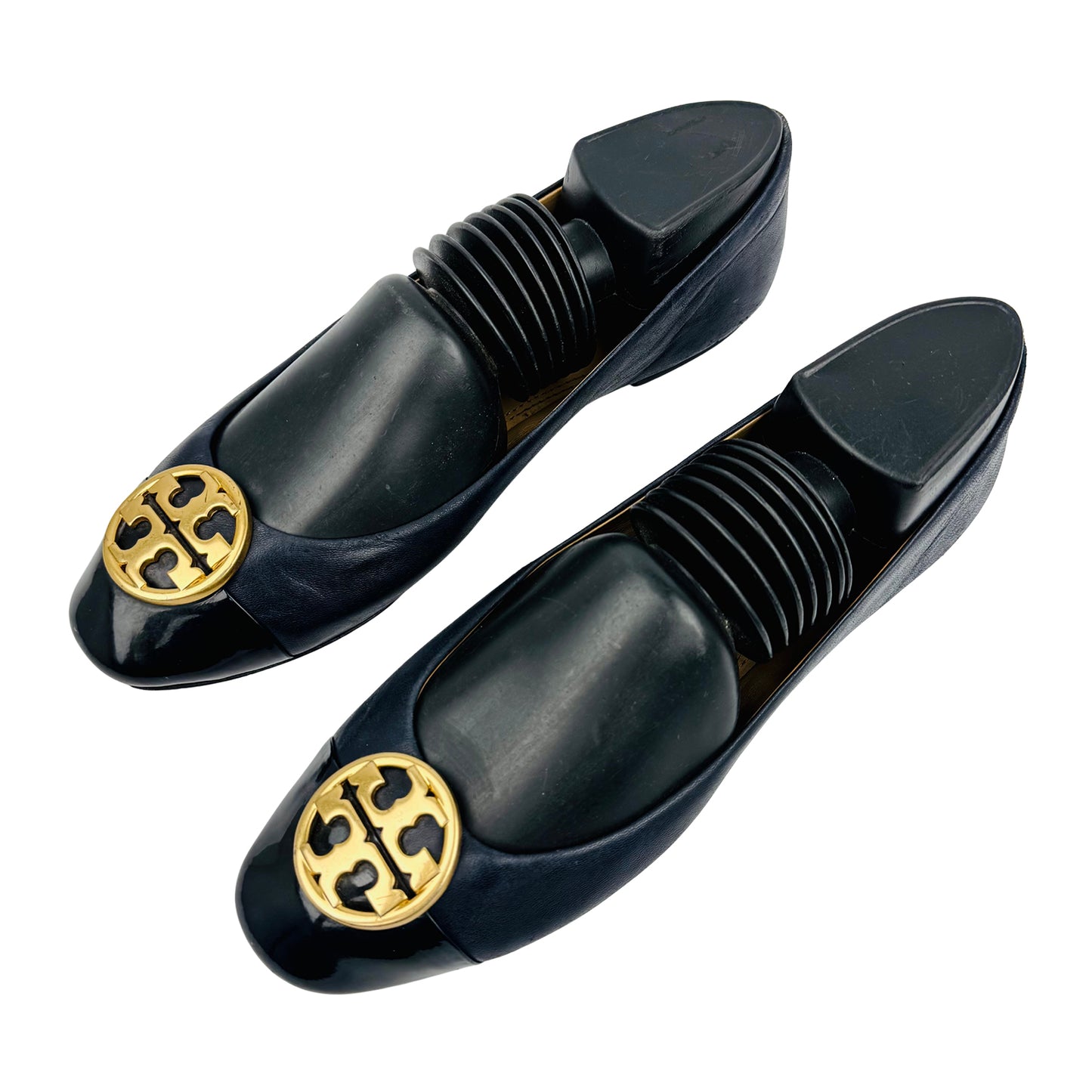 Tory Burch Women's Navy Leather Ballet Flats (Size 38/38.5)