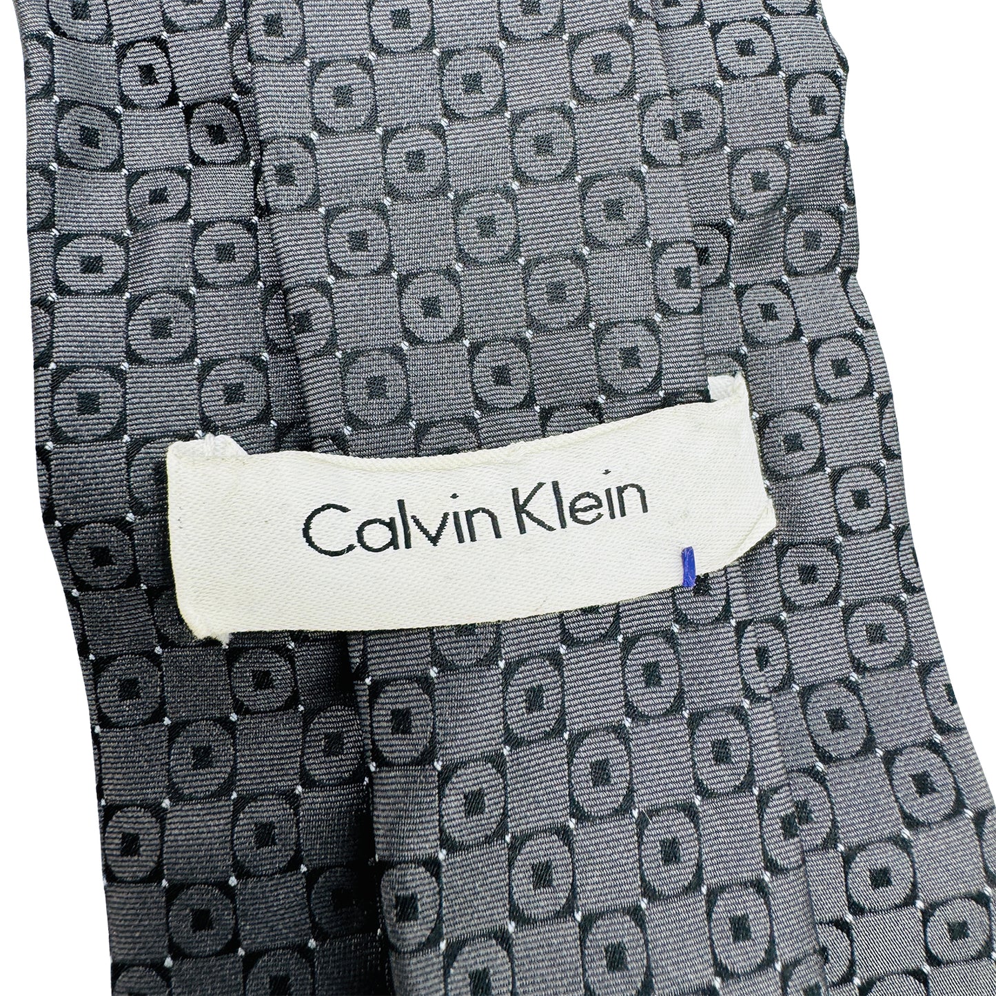 Calvin Klein Charcoal Grey 'Geometric Pattern' Tie (Size Regular)