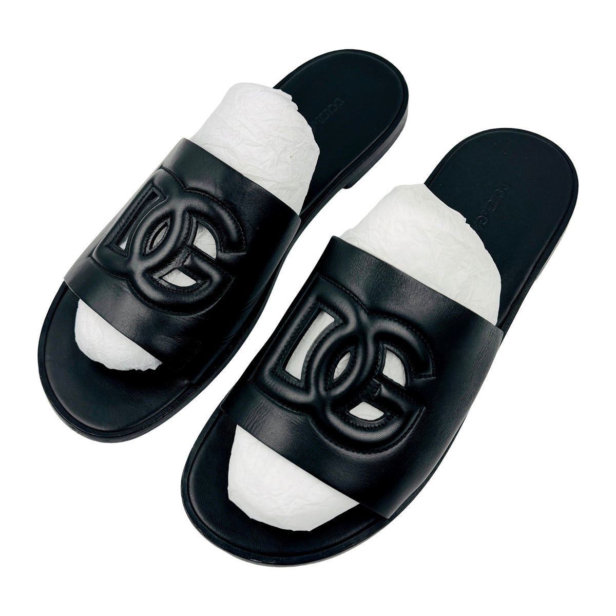 Dolce & Gabbana Calfskin Leather Slides (Size 44/44.5) - A80397A036380999