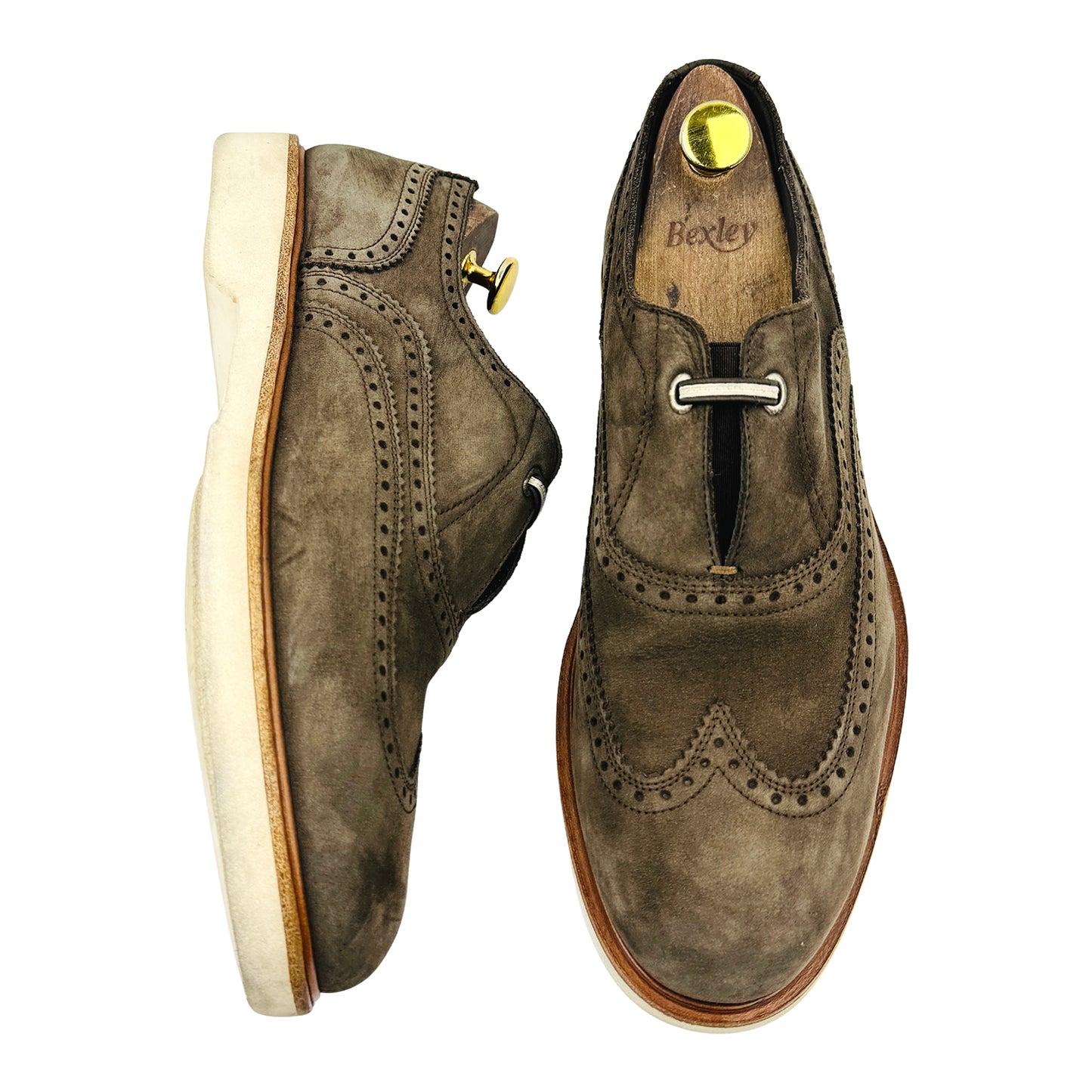 Salvatore Ferragamo Men's 'Olive Brown' Derby Shoes (Size 42.5)