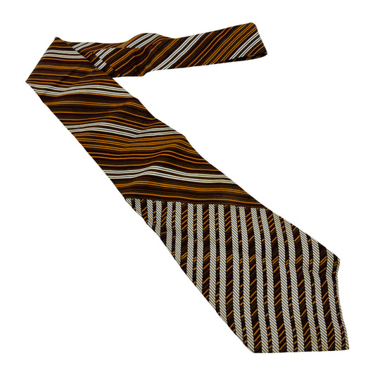 Yves Saint Laurent Mustard 'Striped' Tie (Size Regular)