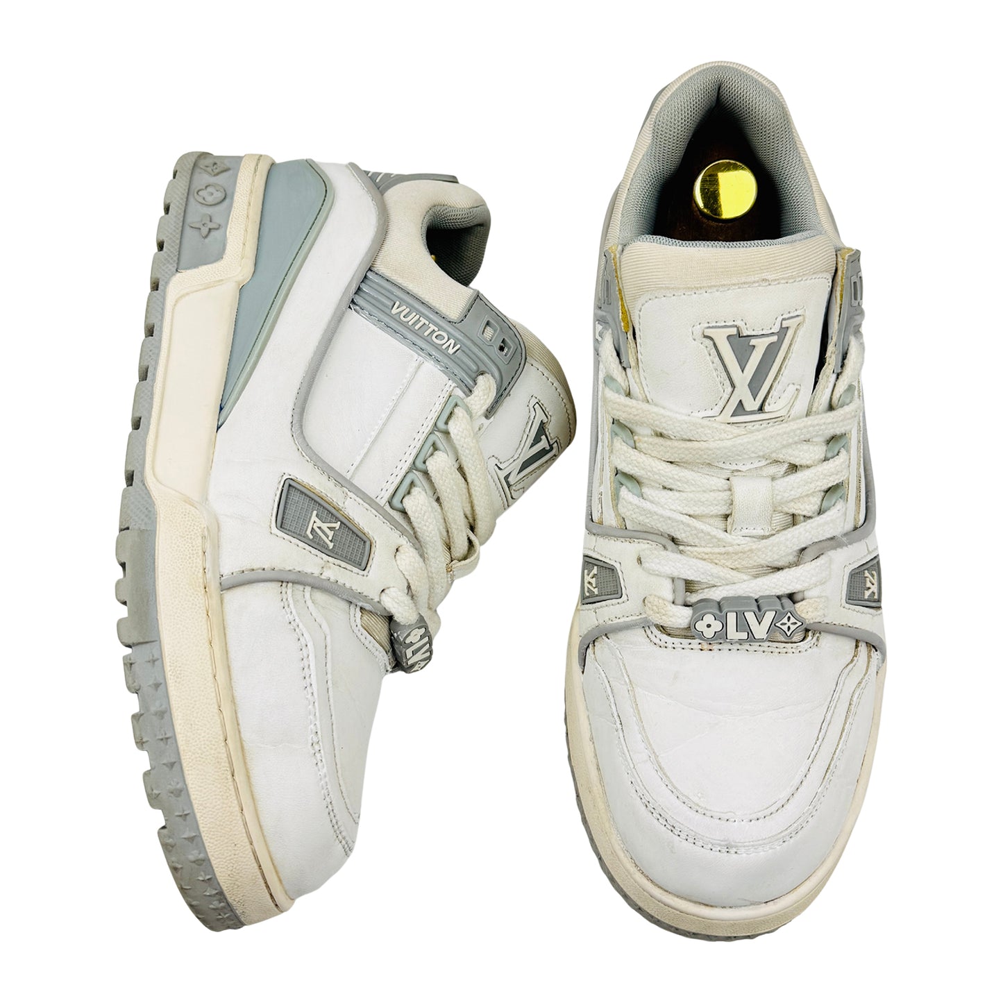 Louis Vuitton Trainer 'Grey White' Shoes (Size 42.5)