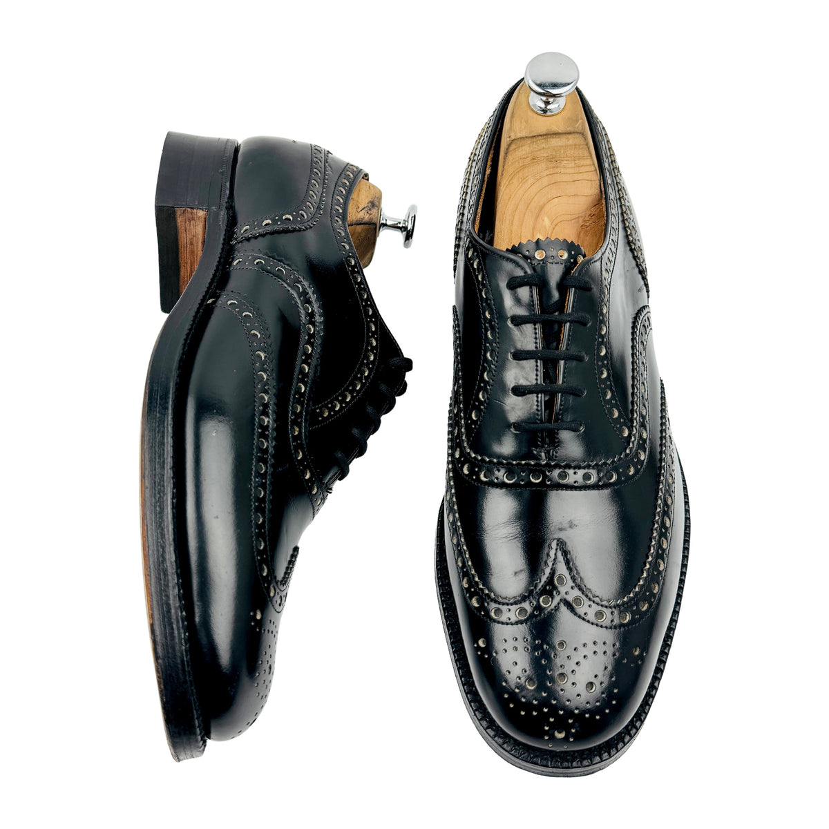 Church's Burwood Black Leather Wingtip Oxfords (Size 42/42.5)