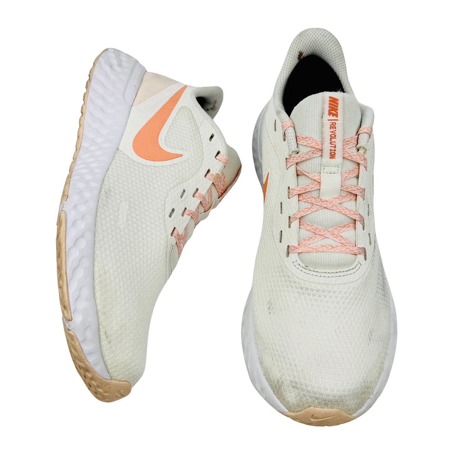 Nike Revolution 5 'White Orange Pearl' Shoes (Size 39) - BQ3207-109