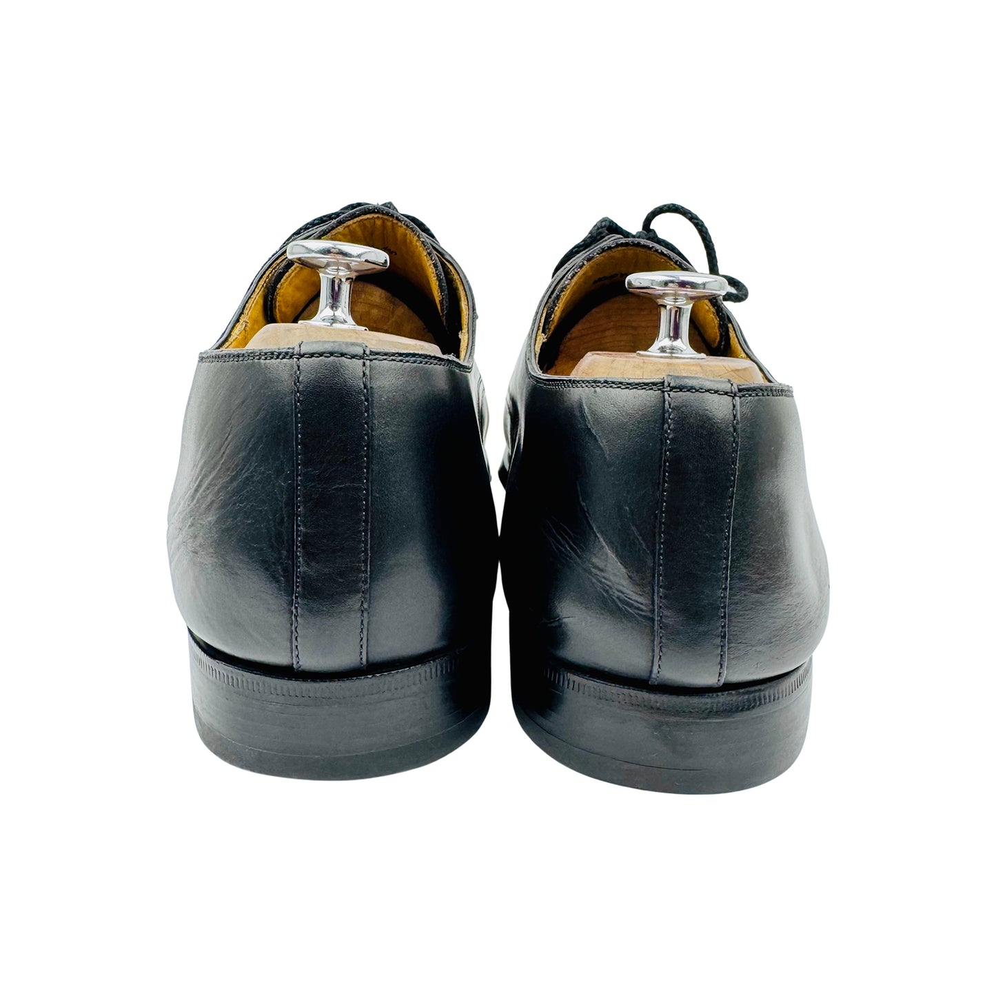 Magnanni Men's Black Leather Derby Shoes (Size 45)