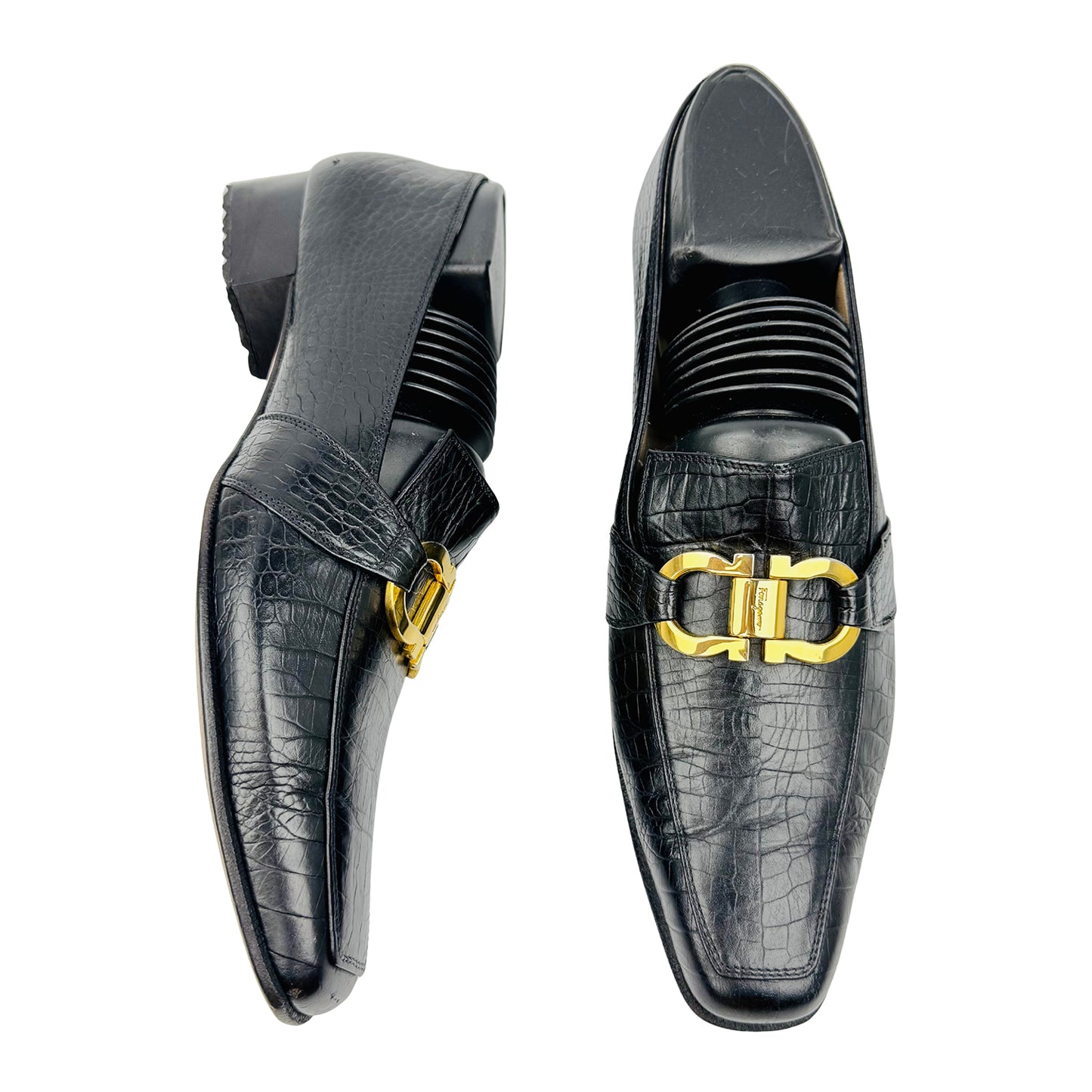 Salvatore Ferragamo Alligator Effect Leather Loafers (Size 39/39.5)