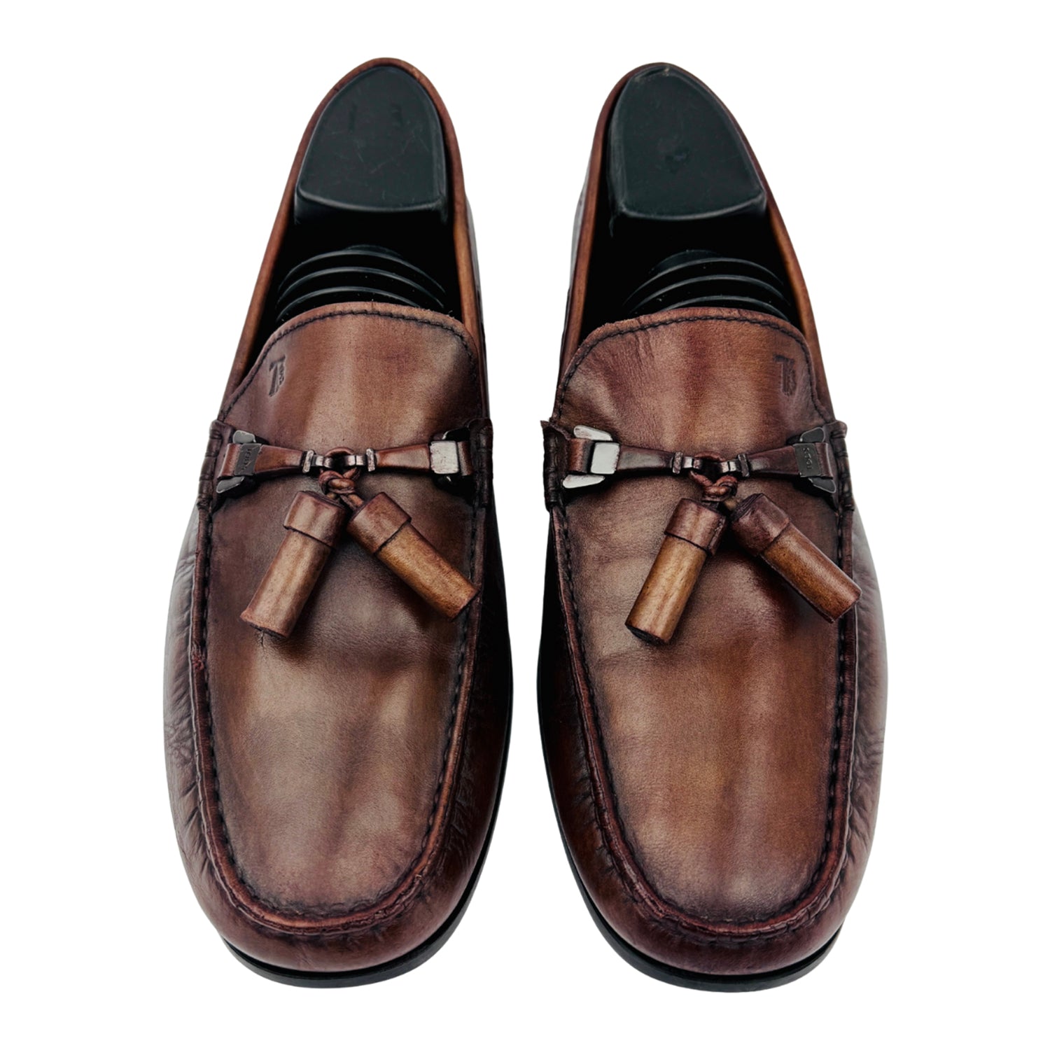 Front image of Tod's Men's Brown Calf Leather Driving Loafers (Size 42/42.5)