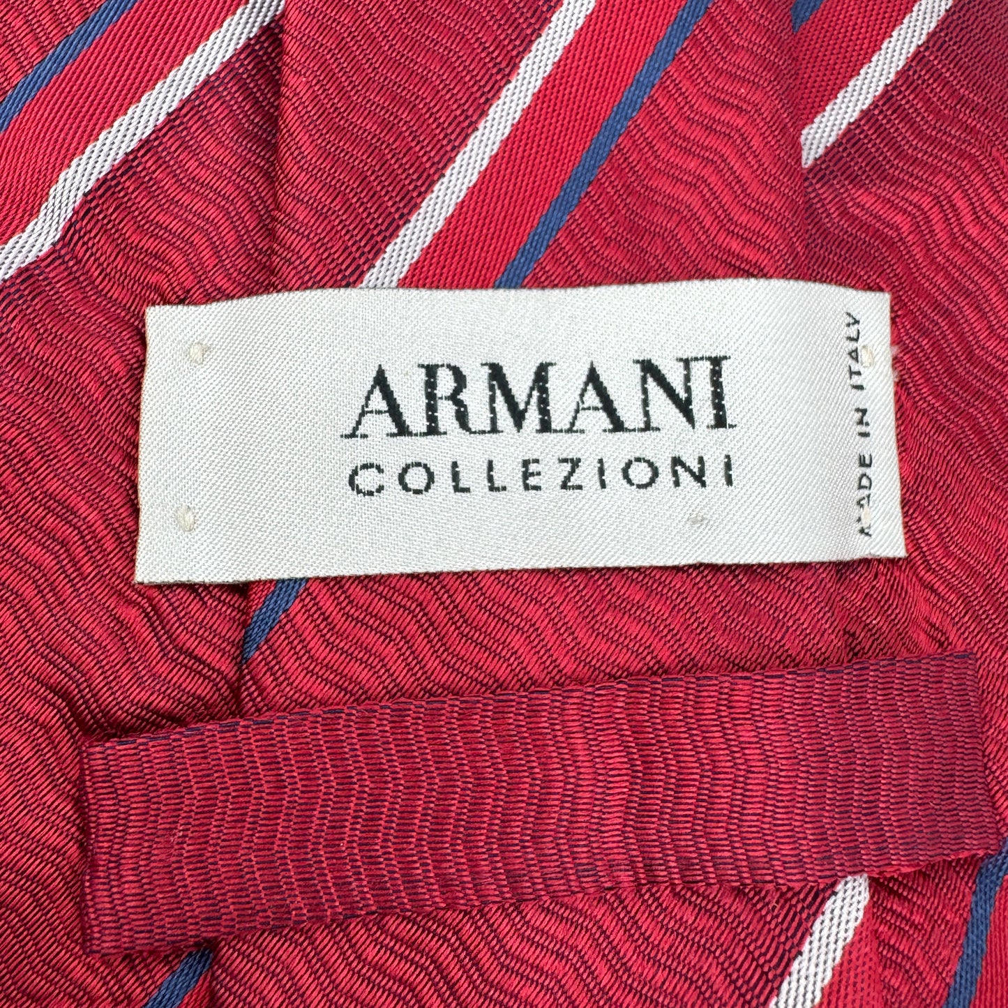 Armani Deep Red 'Diagonal Stripes' Silk Tie (Size Regular)