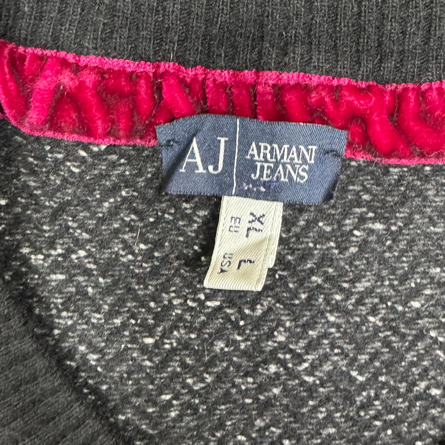Armani Jeans V-Neck Charcoal Black Sweater (Size Small)
