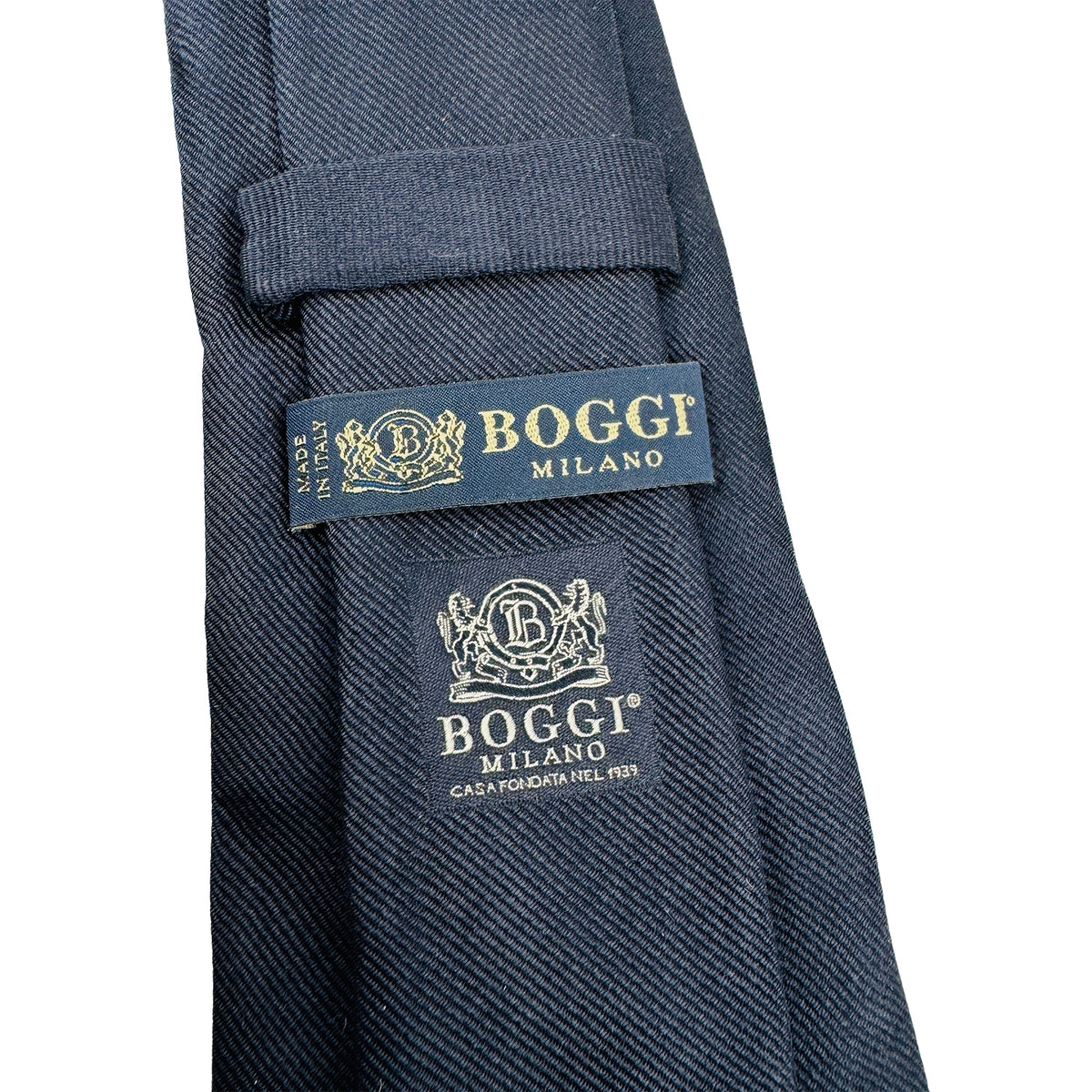 Boggi Milano Navy Blue Plain Tie (Size Regular)