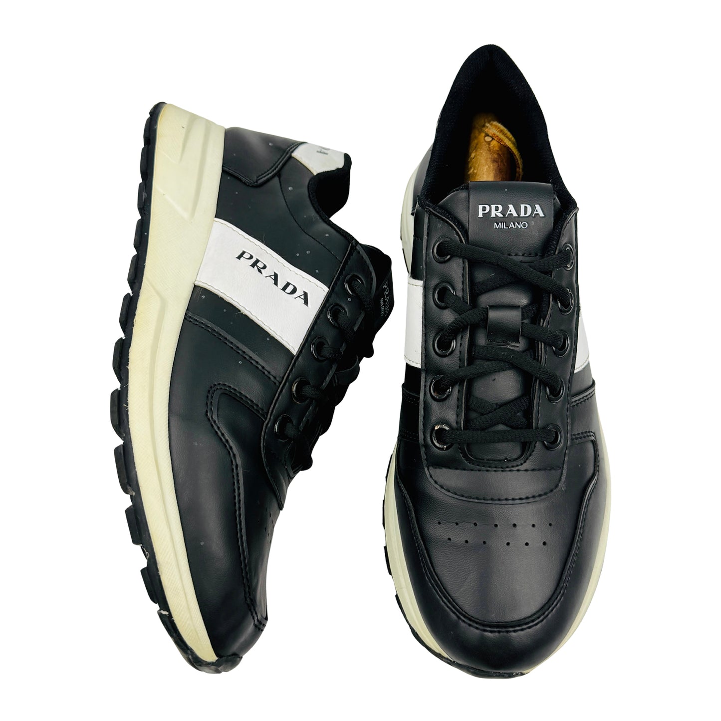 Prada Men's Prax 01 'Black White' Sneakers (Size 43)