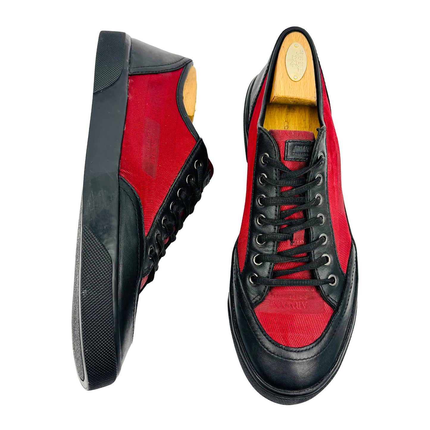 Armani Collezioni Canvas Leather Sneakers (Size 43)