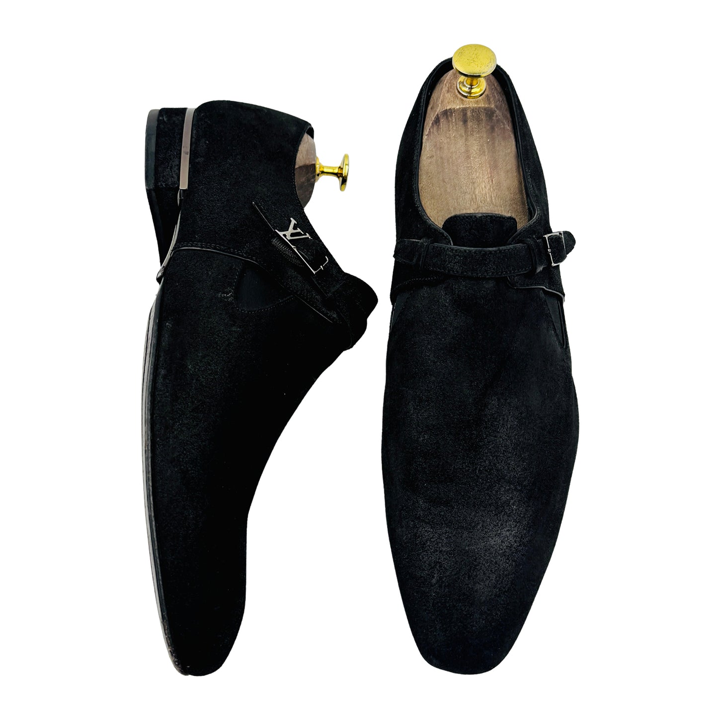 Louis Vuitton Men's Suede Monkstrap Shoes (Size 42.5)